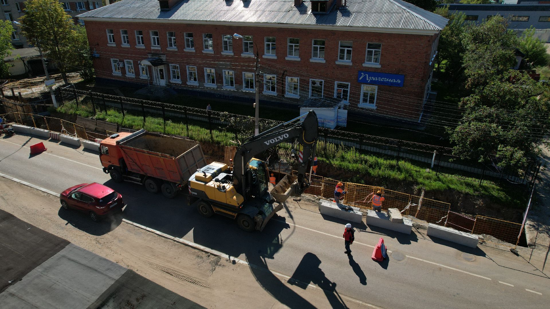 видео с коптера, ремонт теплосетей в ступине,