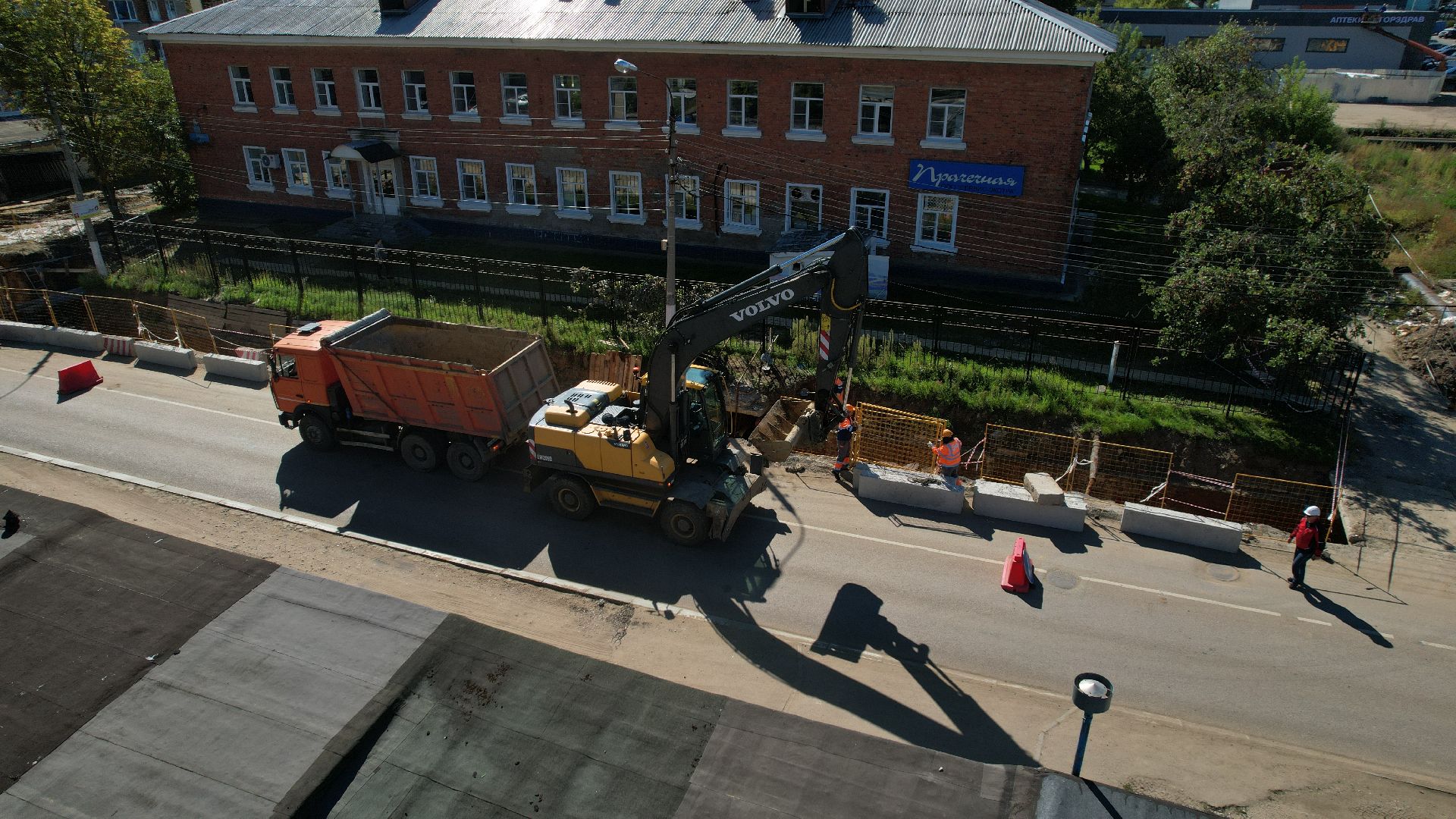 видео с коптера, ремонт теплосетей в ступине,