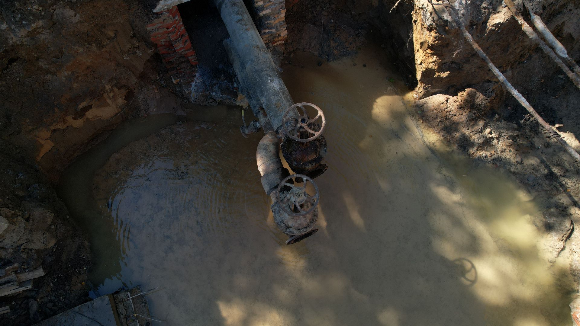 видео с коптера, ремонт теплосетей в ступине,