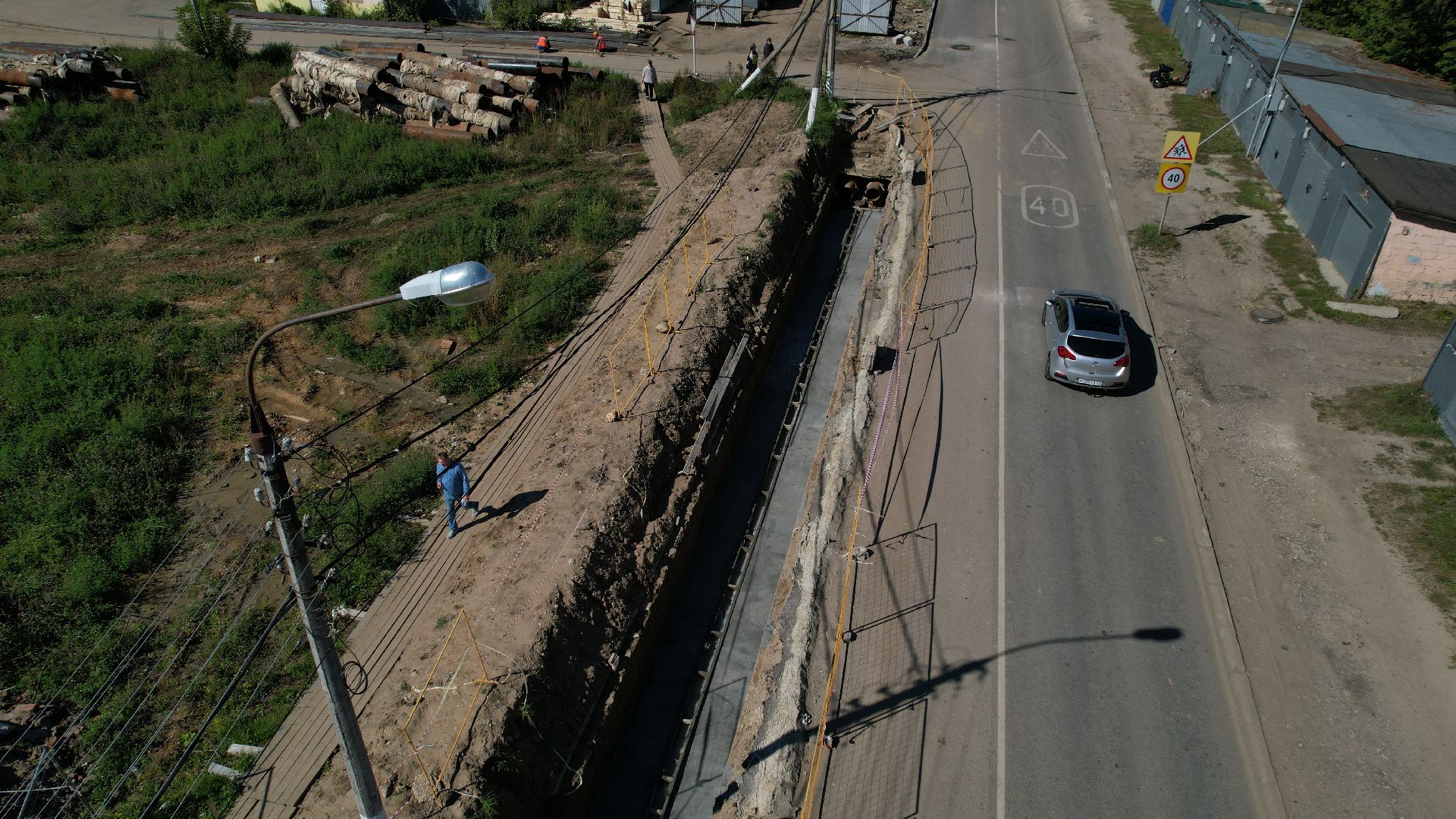 видео с коптера, ремонт теплосетей в ступине,