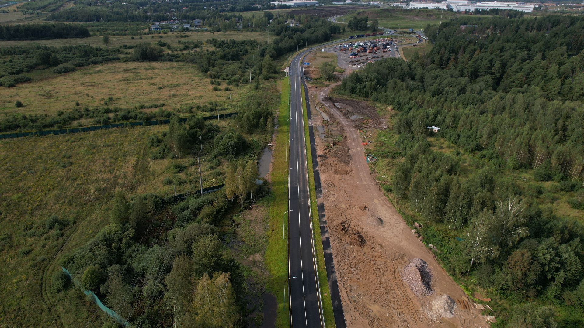 видео с коптера, дорога в павловской слободе, дороги подмосковья,