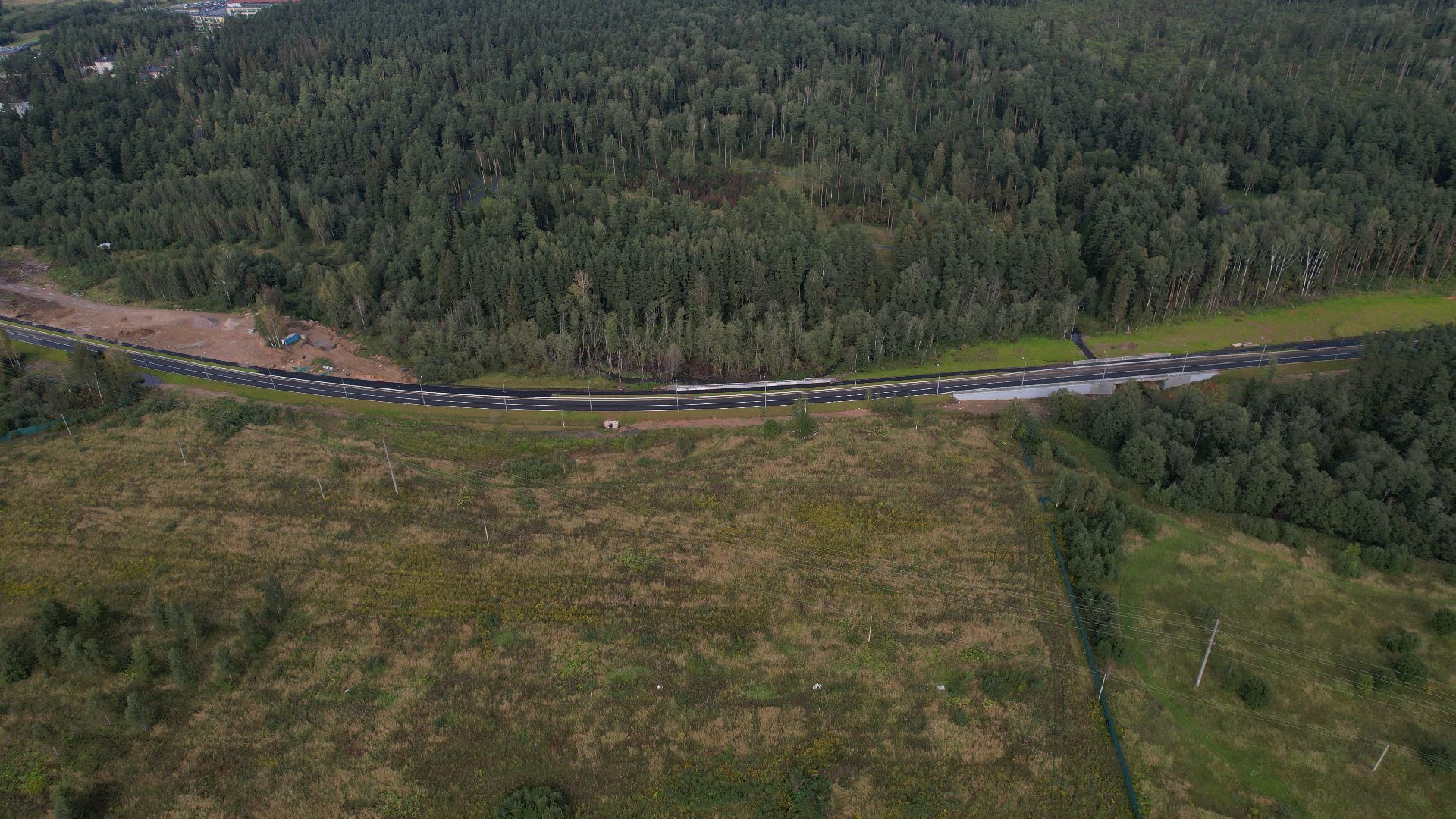 видео с коптера, дорога в павловской слободе, дороги подмосковья,
