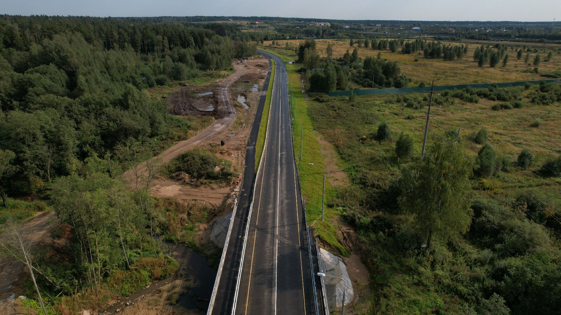 видео с коптера, дорога в павловской слободе, дороги подмосковья,