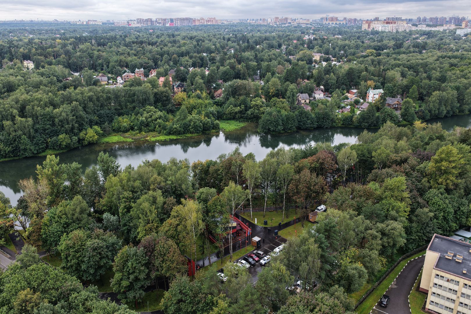 видео с коптера, вишняковский парк,