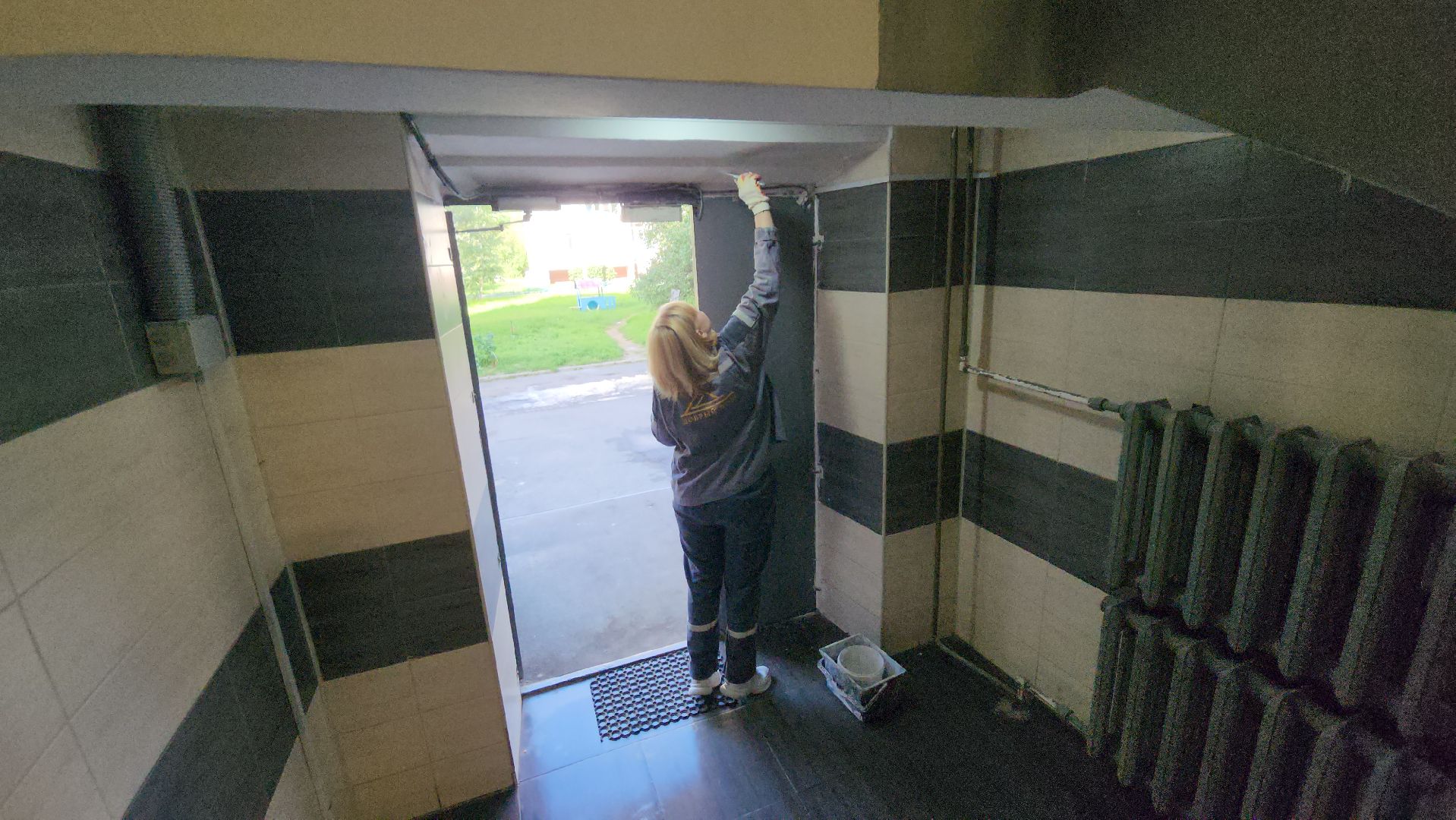 серпухов, ремонт подъезда в серпухове, улица советская, ук добрый дом,