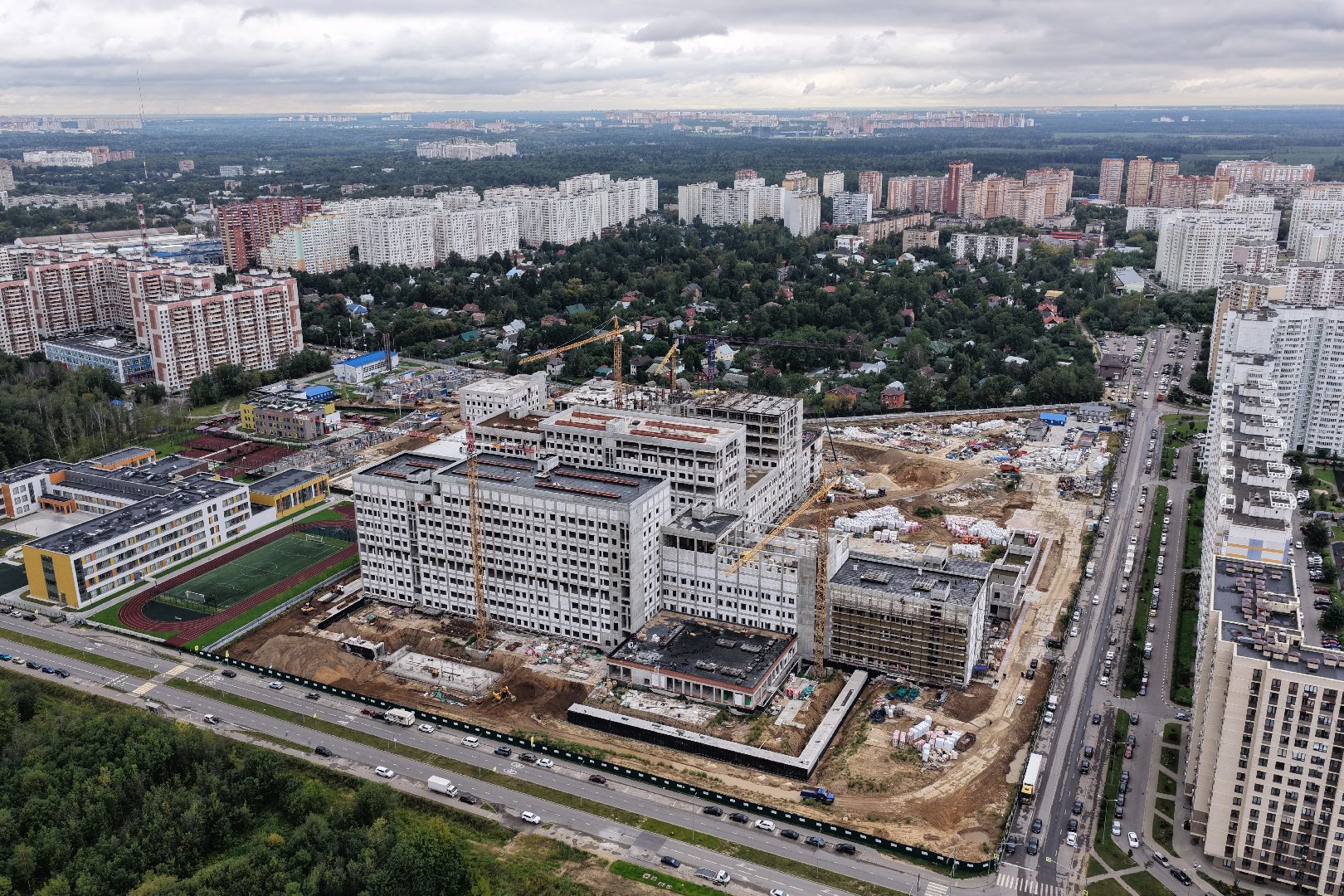 видео с коптера, больница балашиха, больница в ольгино,