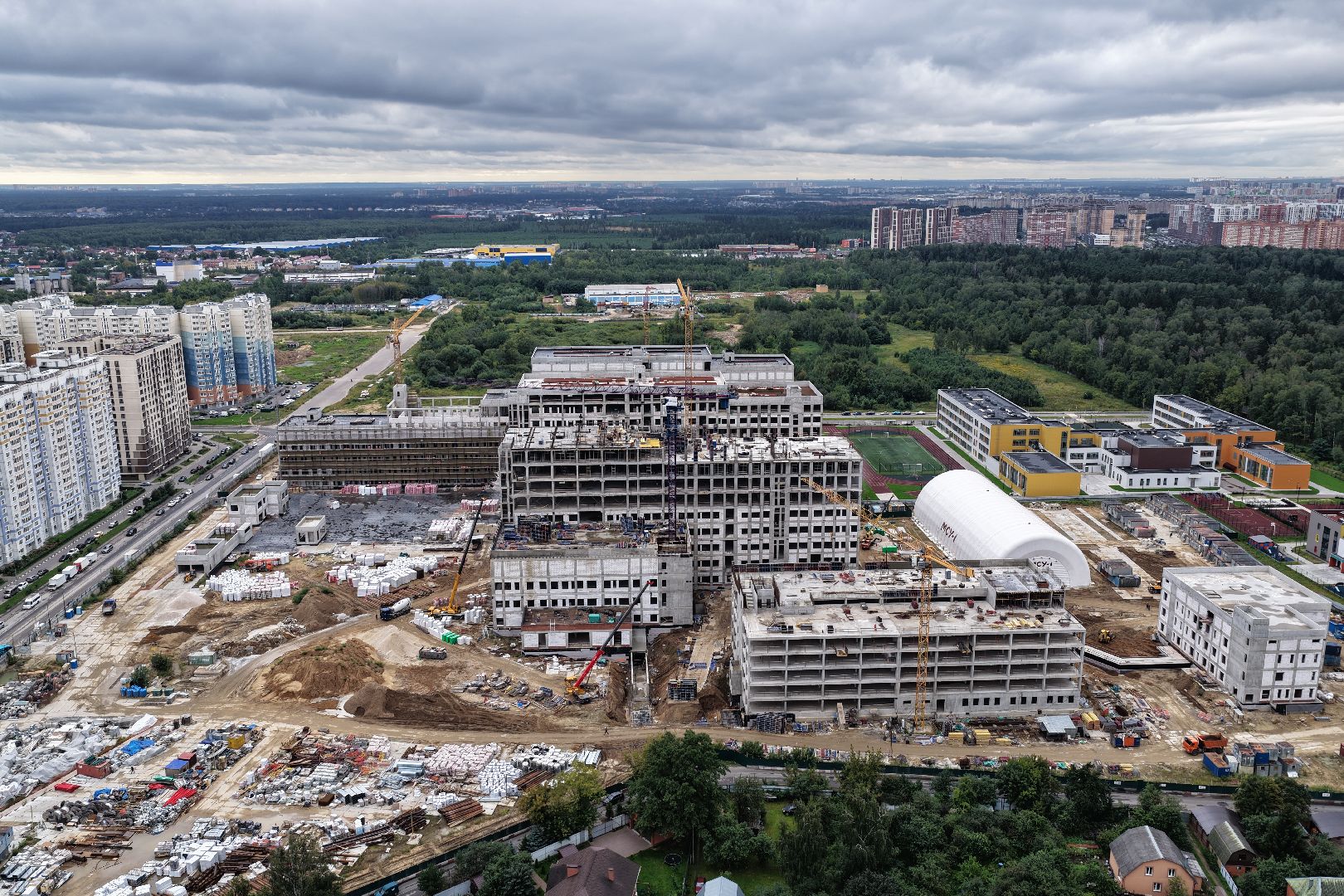 видео с коптера, больница балашиха, больница в ольгино,