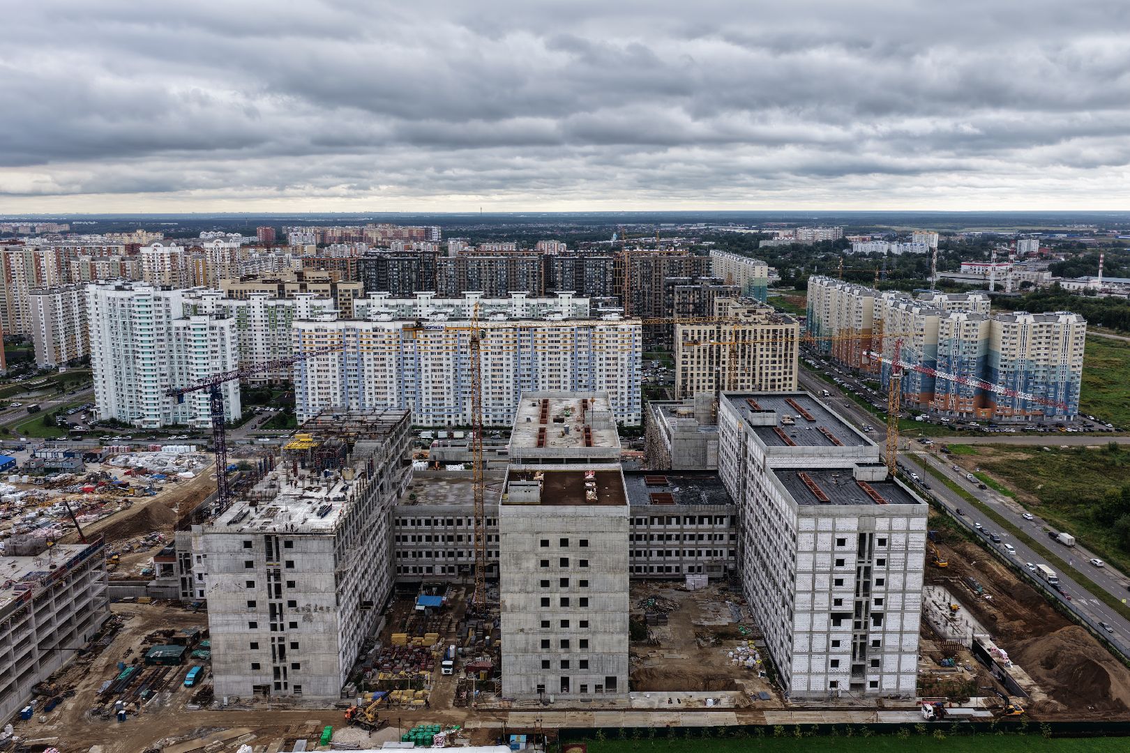 видео с коптера, больница балашиха, больница в ольгино,