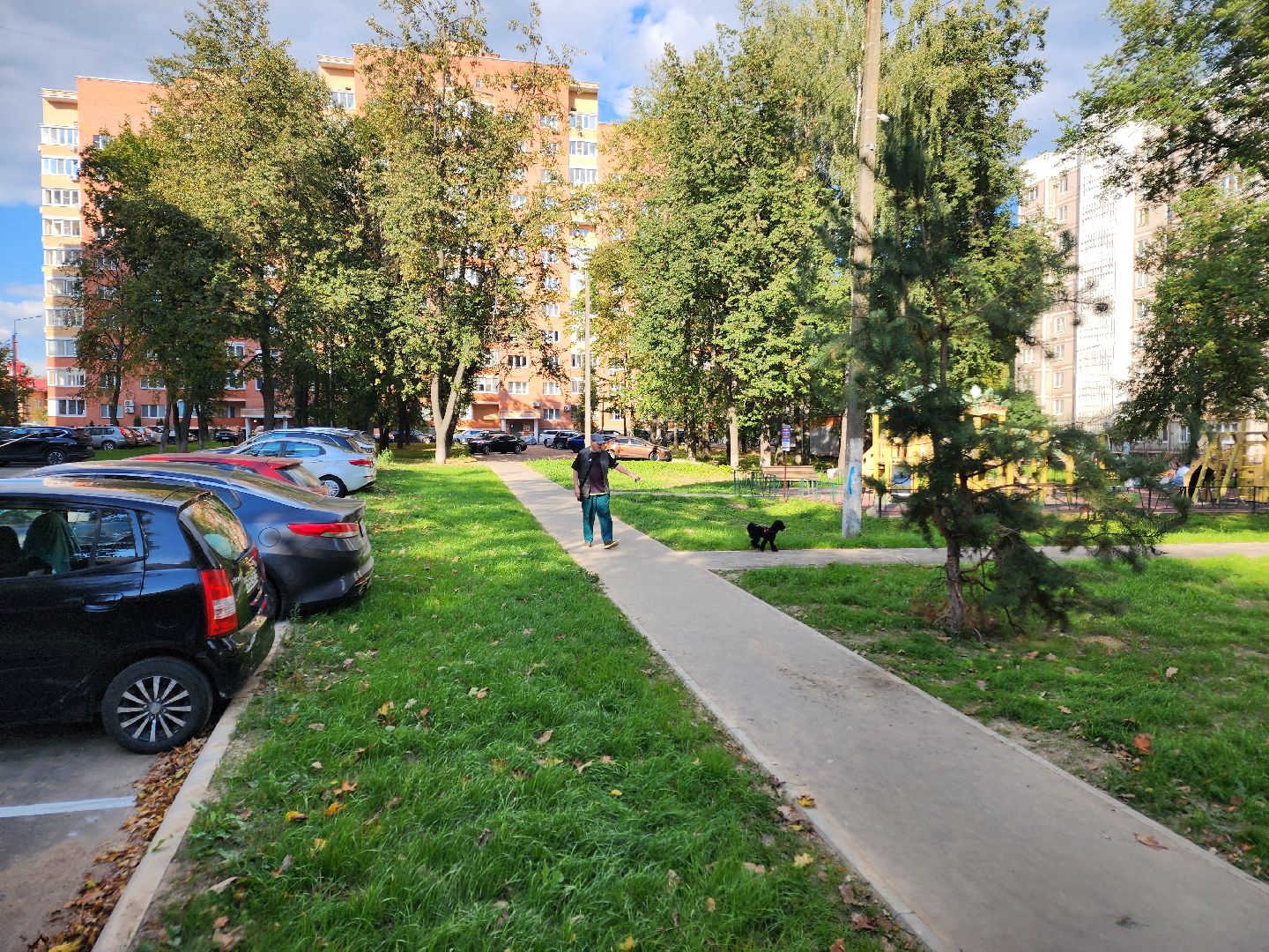 чехов, улица дружбы, благоустройство двора, парковки, автостоянки, парковочные карманы, пешеходные дорожки, тротуары, тропинки, автомобильные проезды, проходы, зоны отдыха, детские площадки, тренажеры, госпрограмма московской области, формирование комфортной городской среды,