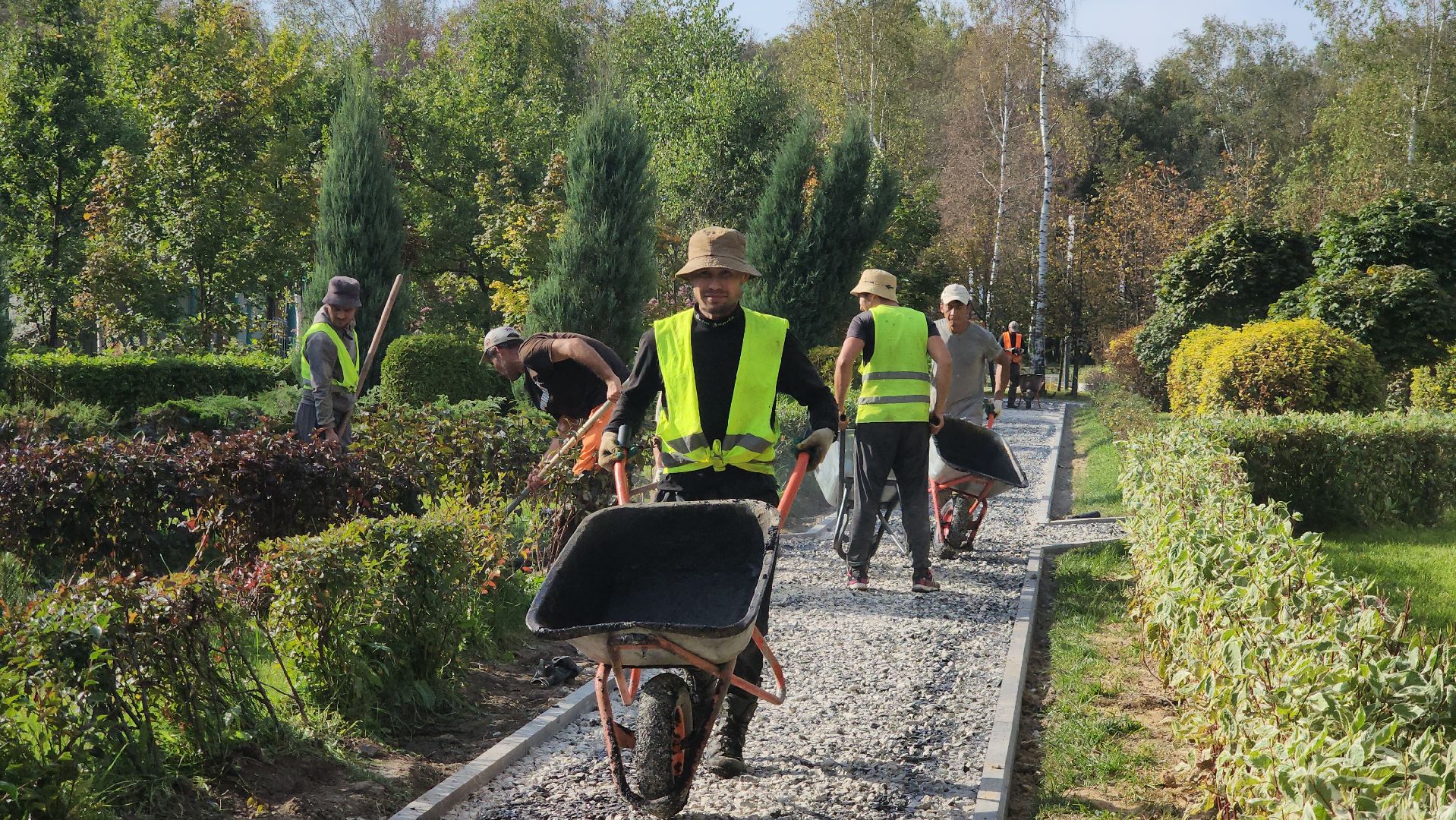 Асфальтирование , пешеходные дорожки и тропинки, Лобня , Парк,