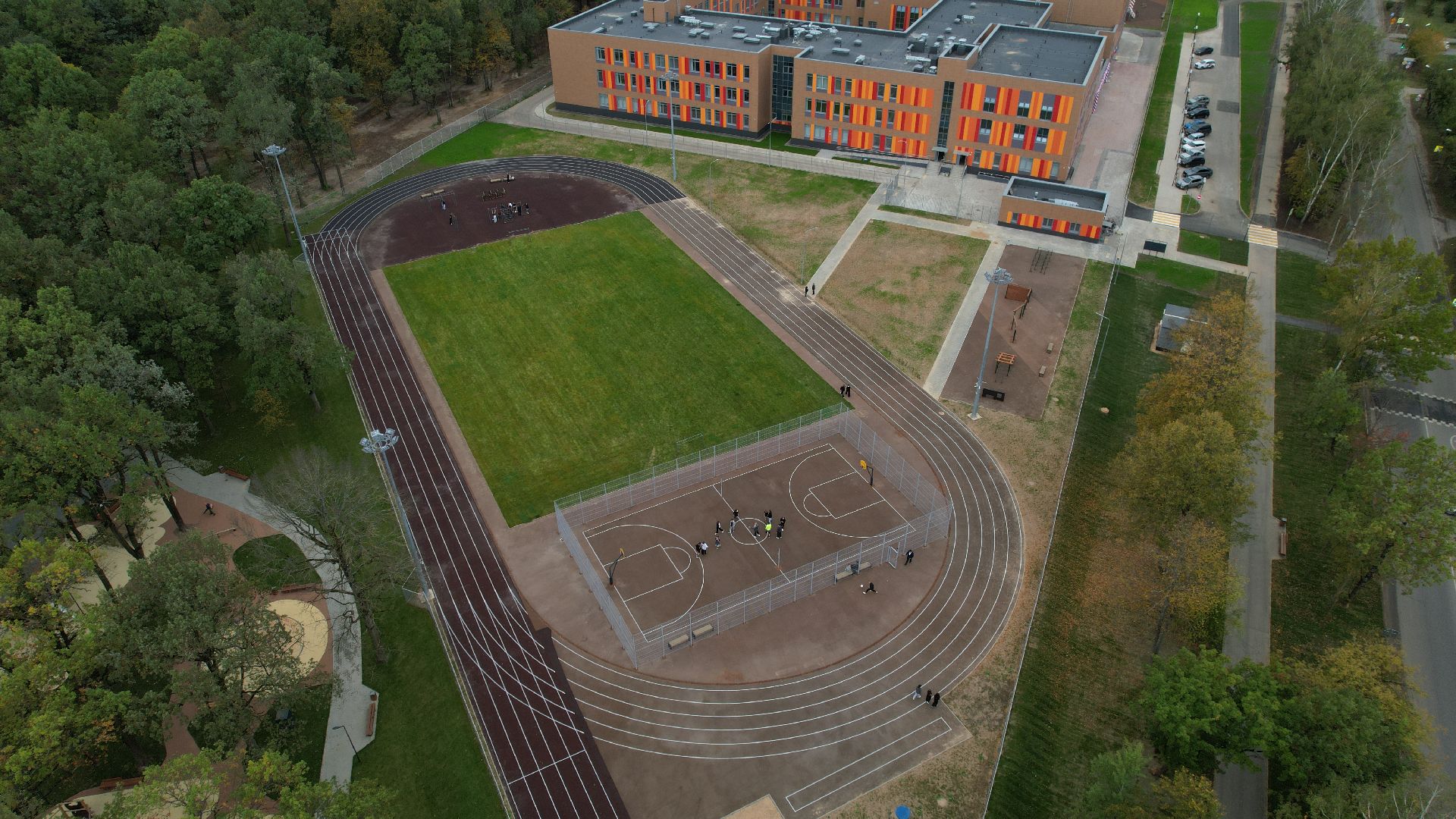 видео с коптера, школа 1 в климовске, образование в подольске,