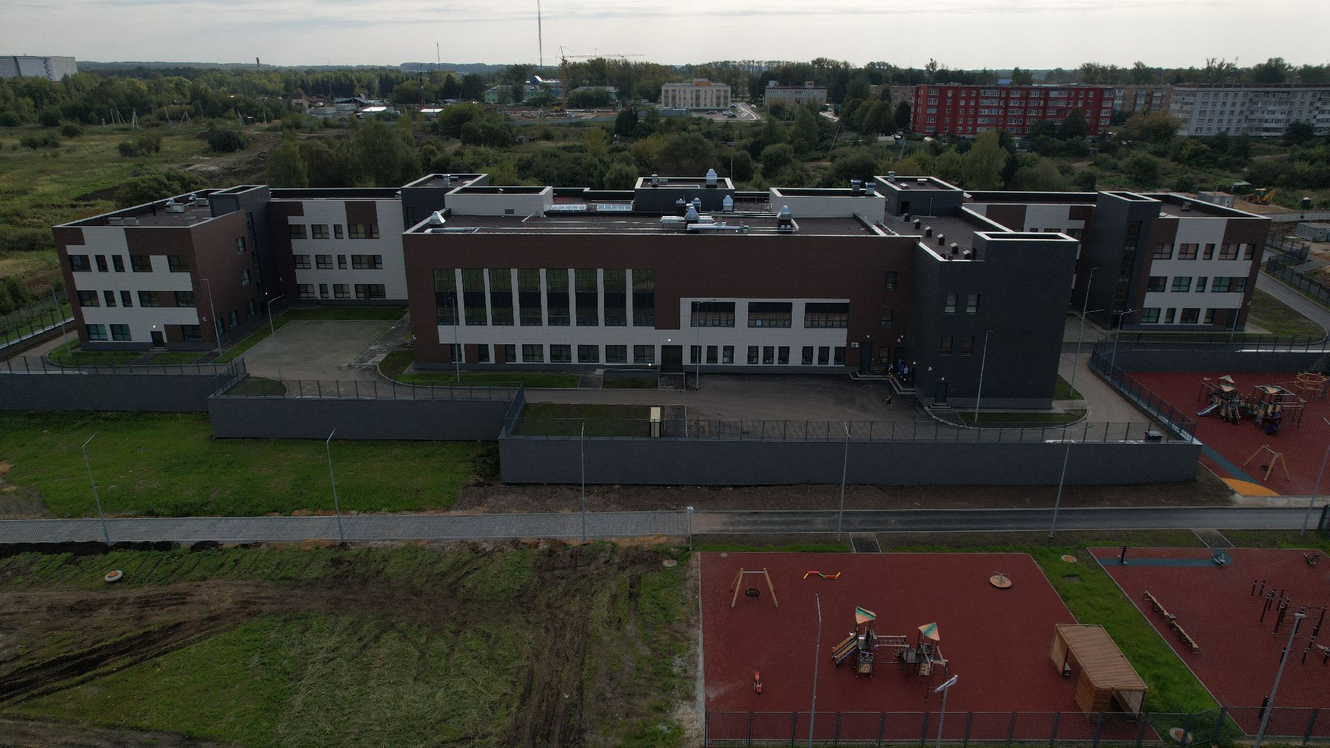 видео с коптера, школа в зарайске,