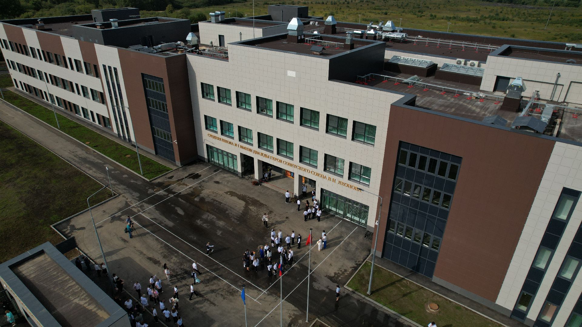 видео с коптера, школа в зарайске,