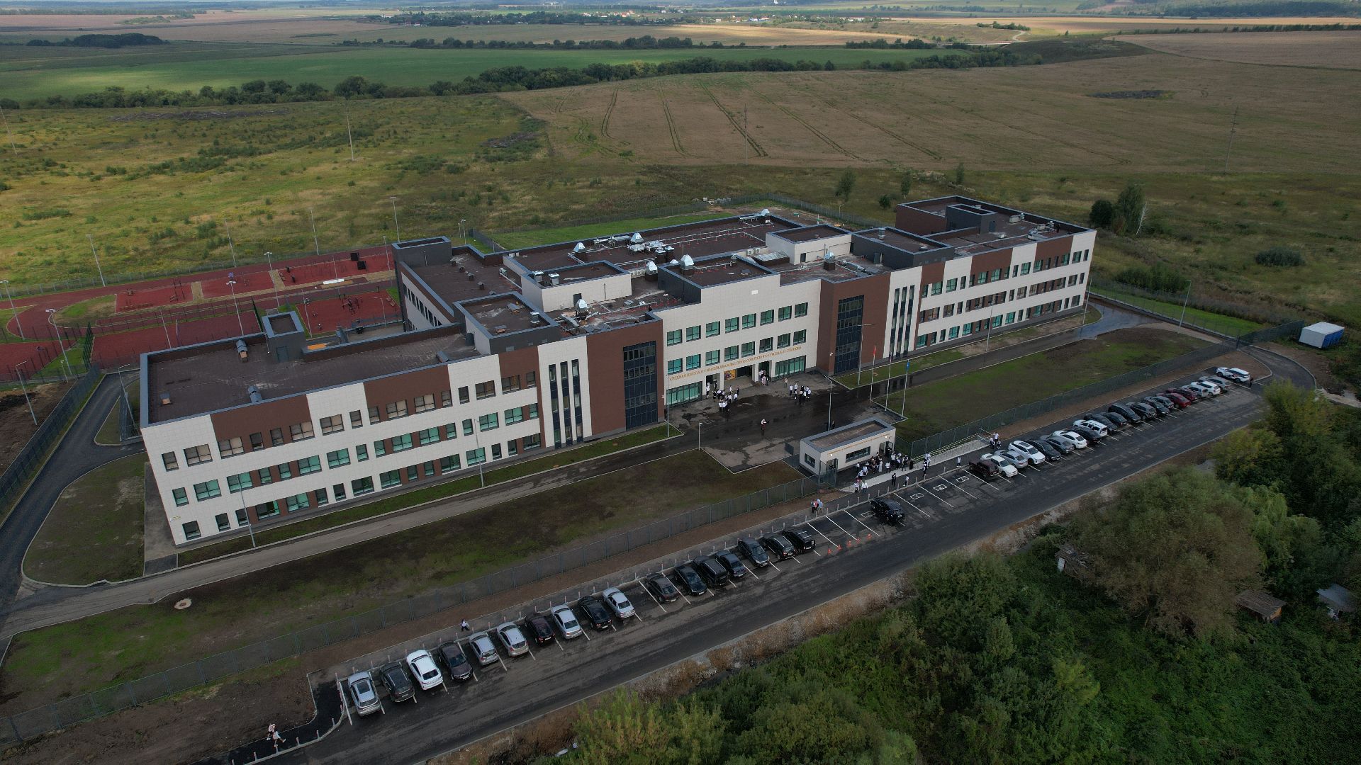 видео с коптера, школа в зарайске,