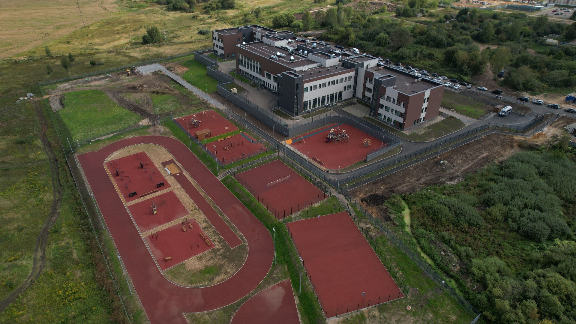 видео с коптера, школа в зарайске,