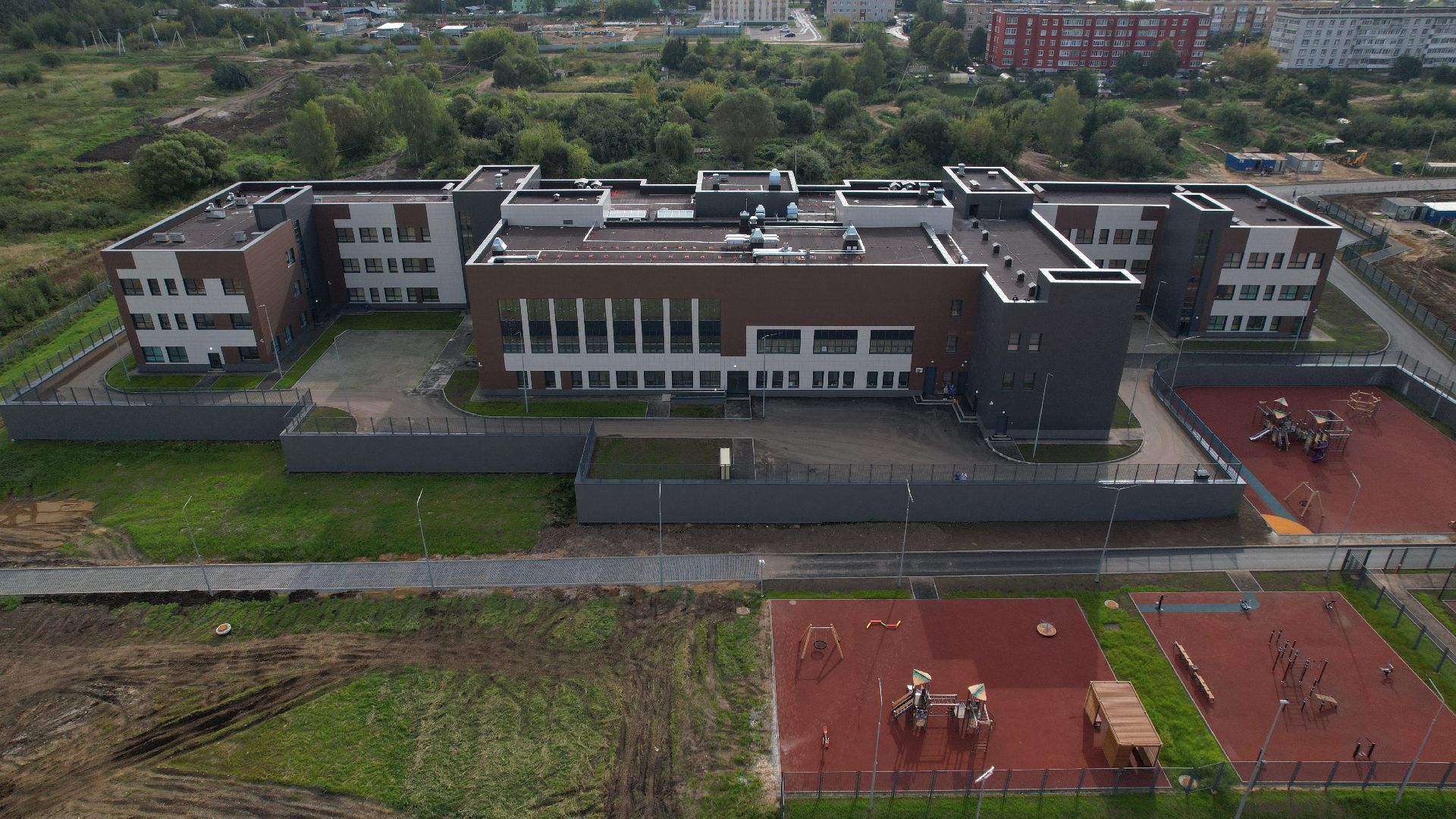 видео с коптера, школа в зарайске,