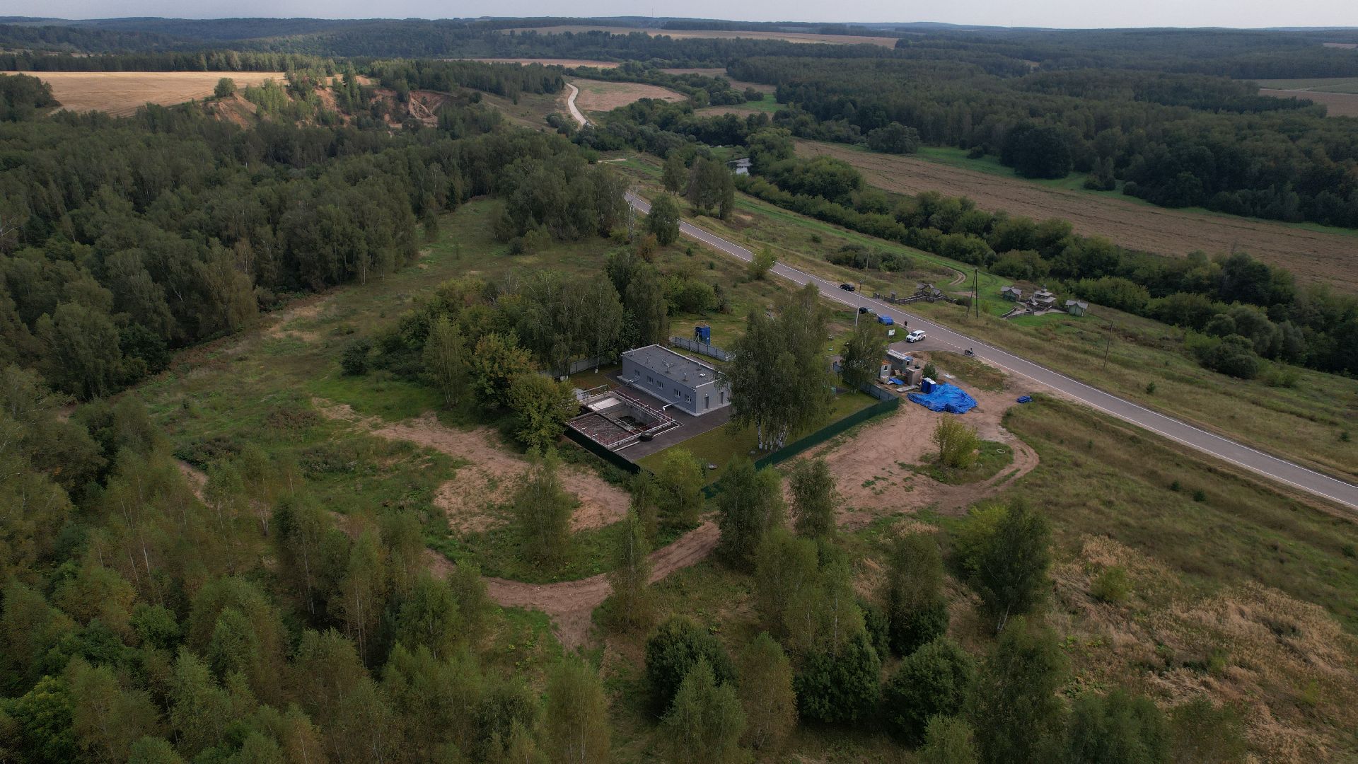 видео с коптера, очистные в зарайске, экология подмосковья,