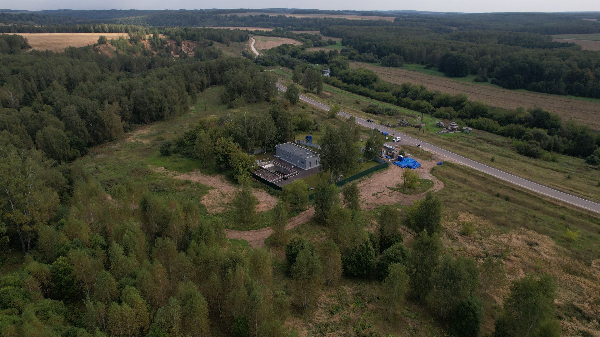 видео с коптера, очистные в зарайске, экология подмосковья,