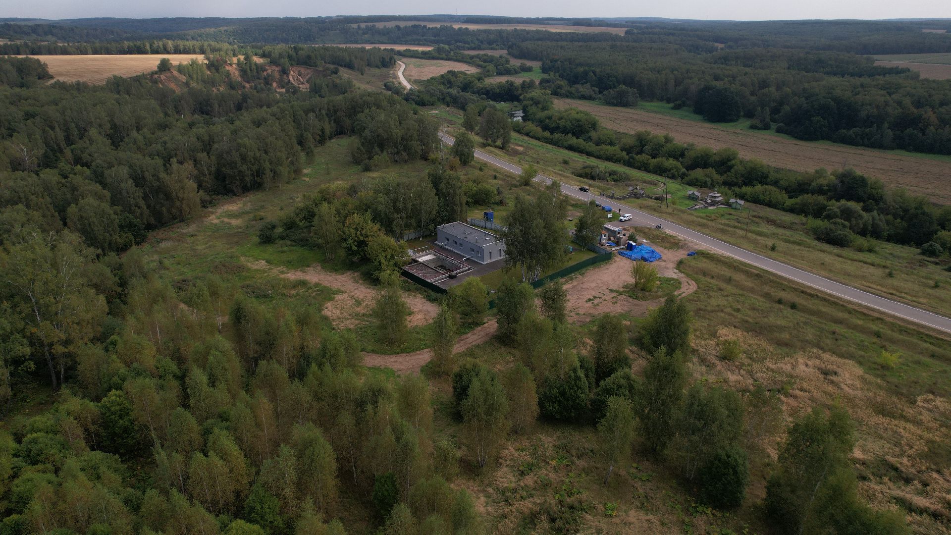 видео с коптера, очистные в зарайске, экология подмосковья,
