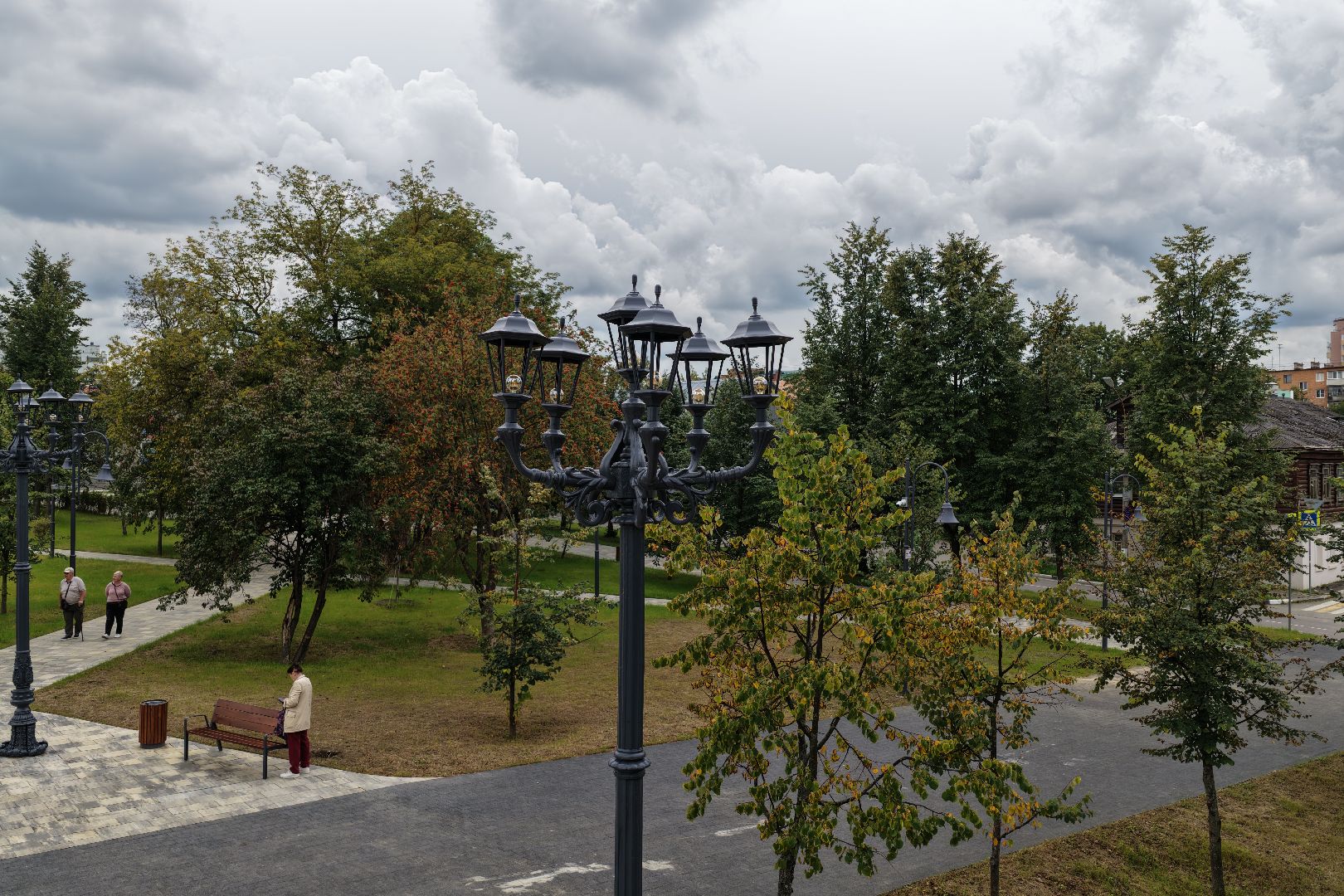 видео с коптера, сквер бугрова,  благоустройство в богородском,