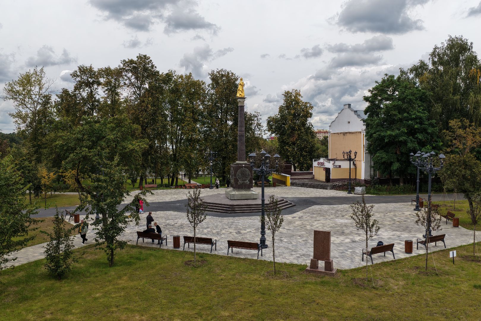 видео с коптера, сквер бугрова,  благоустройство в богородском,