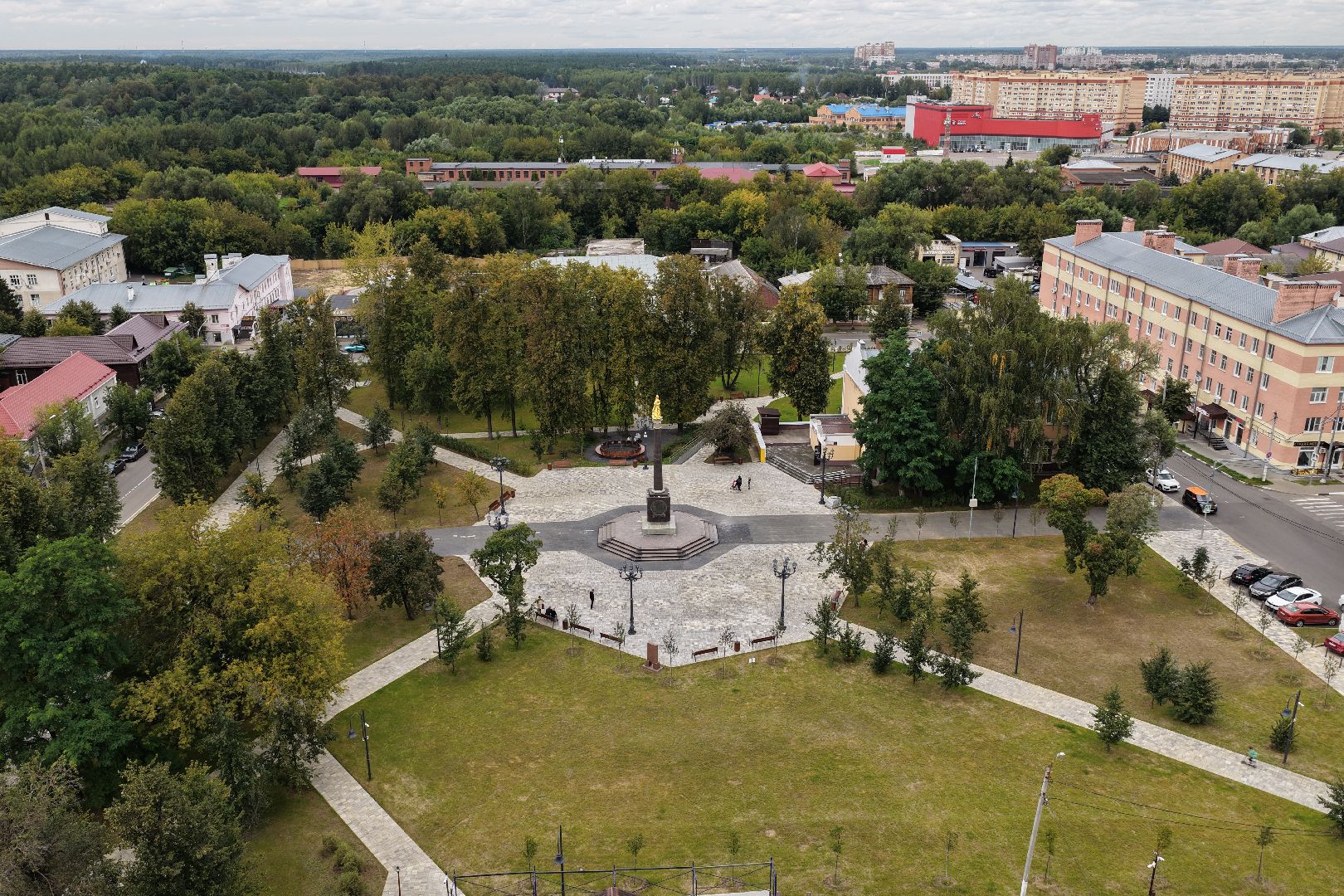 видео с коптера, сквер бугрова,  благоустройство в богородском,