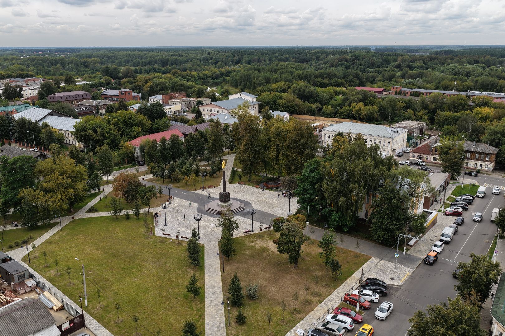 видео с коптера, сквер бугрова,  благоустройство в богородском,