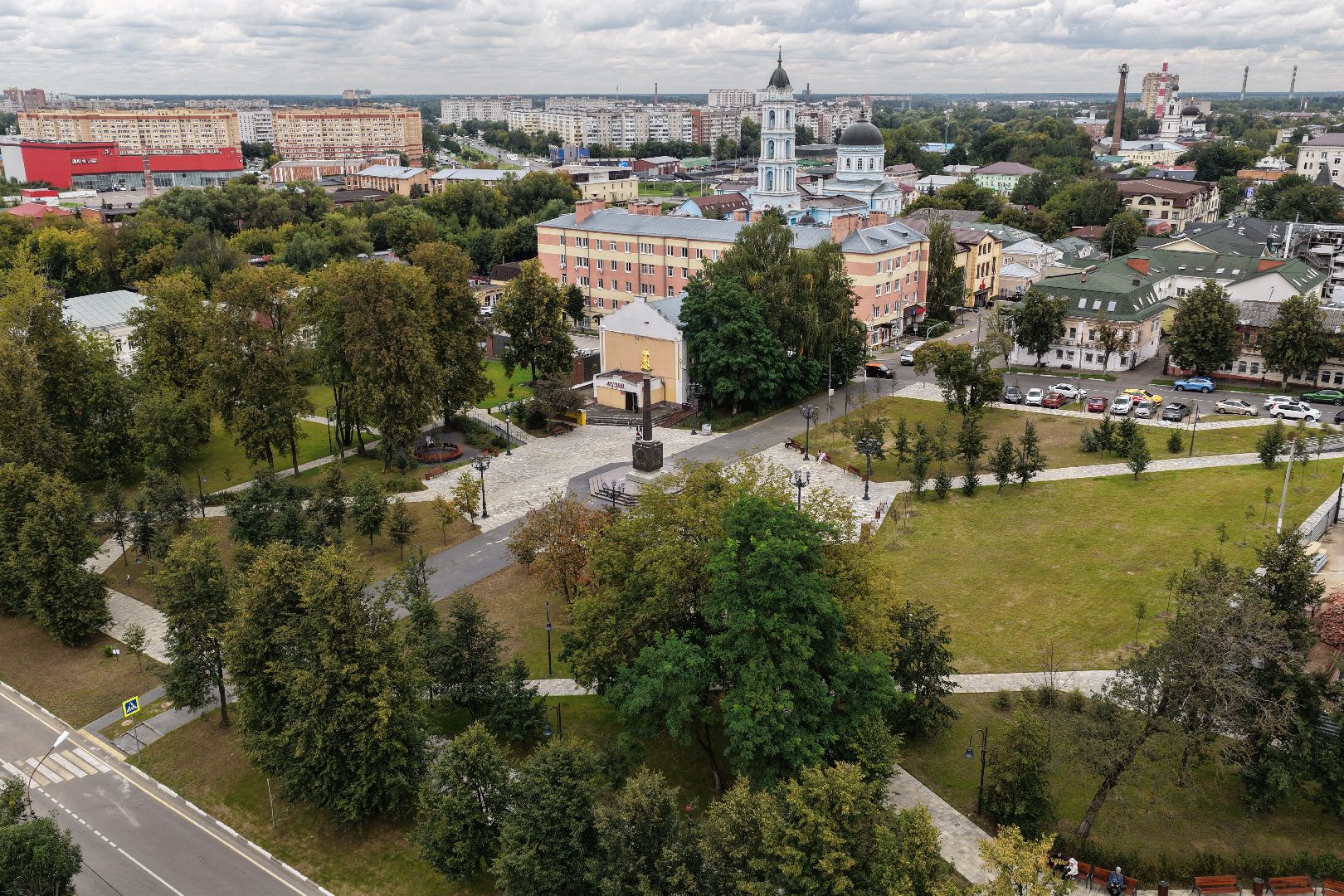 видео с коптера, сквер бугрова,  благоустройство в богородском,