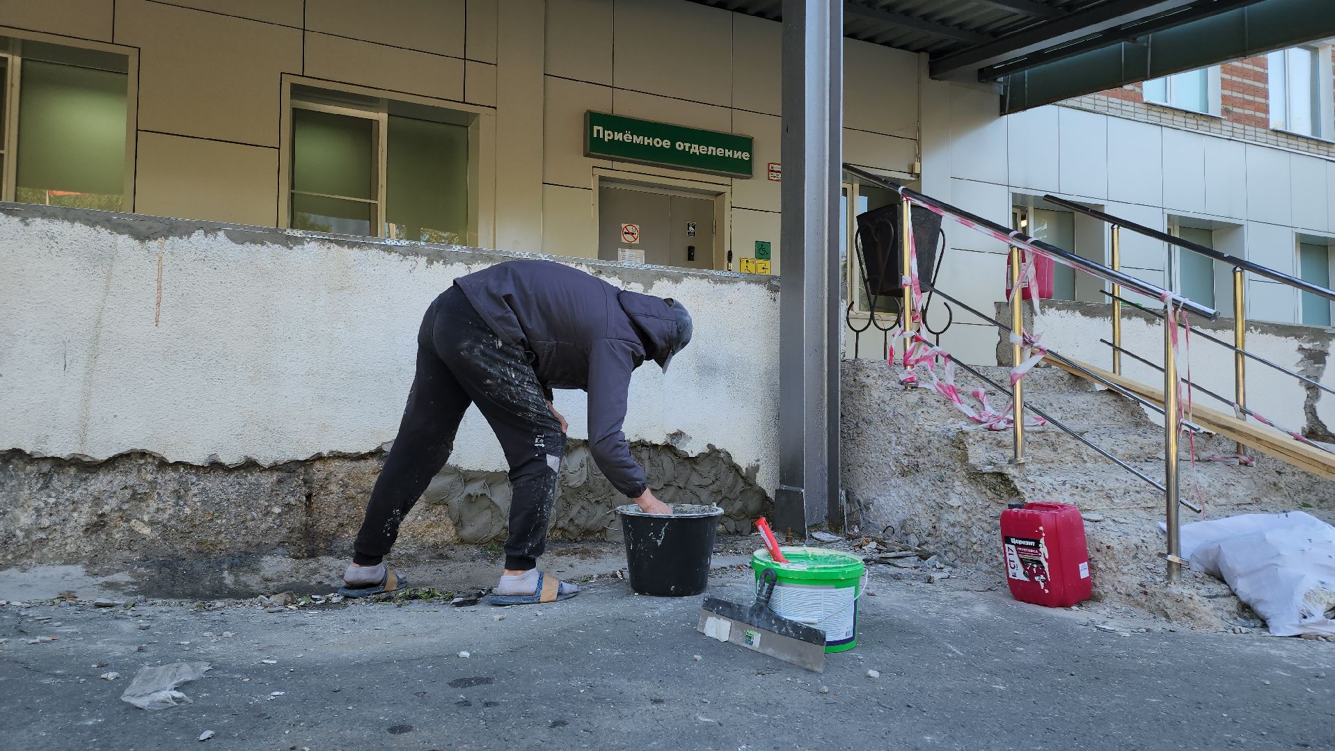 кашира, медицина, здравоохранение, ремонт, входная группа, хирургический корпус, приемное отделение,