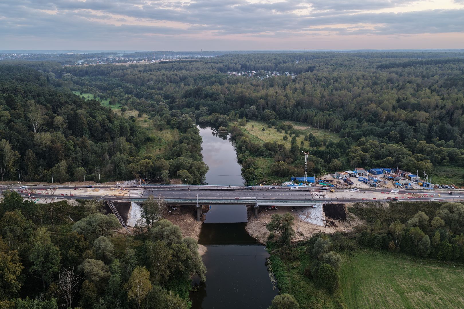 видео с коптера, мост через нару,