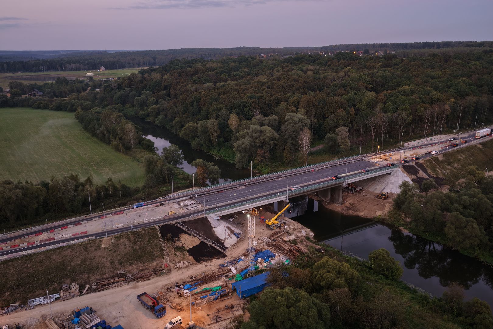 видео с коптера, мост через нару,