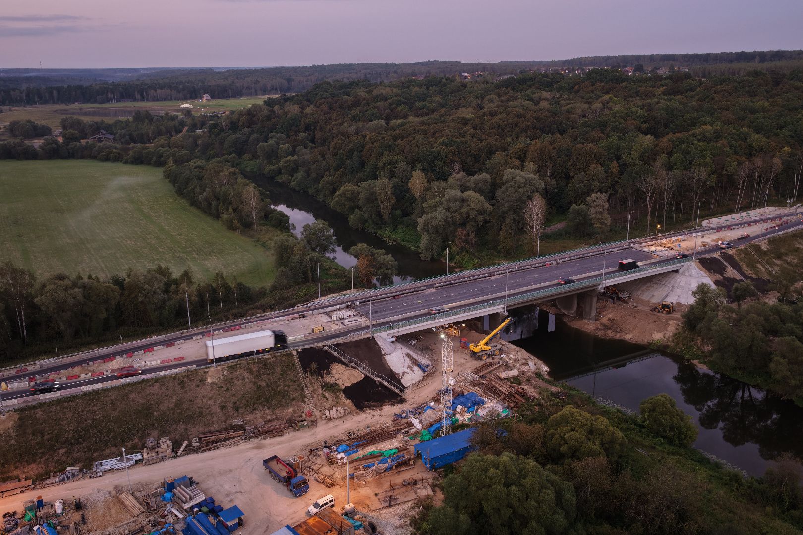 видео с коптера, мост через нару,