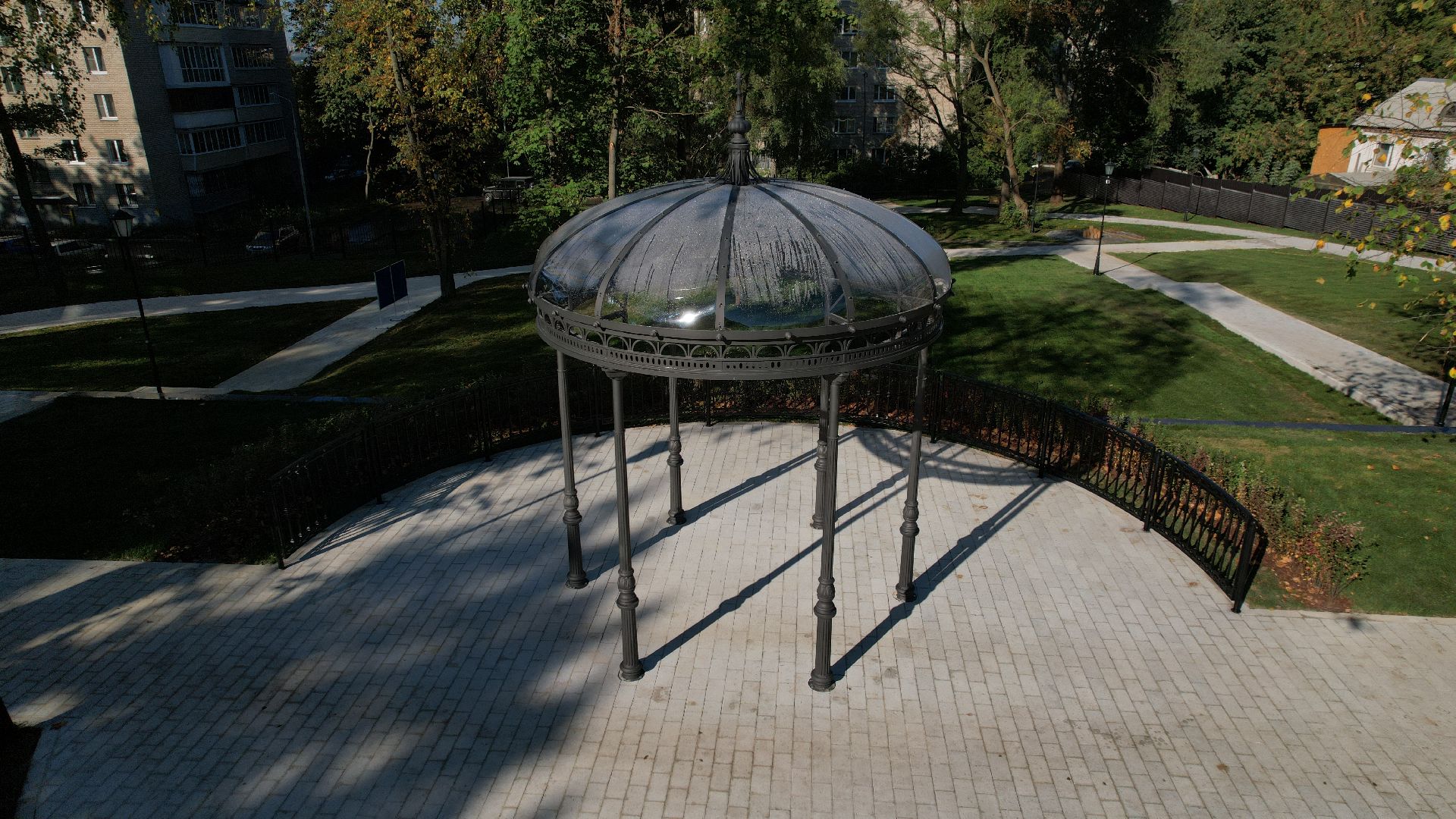 видео с коптера, усадьба лыткарино, новый сквер лыткарино,