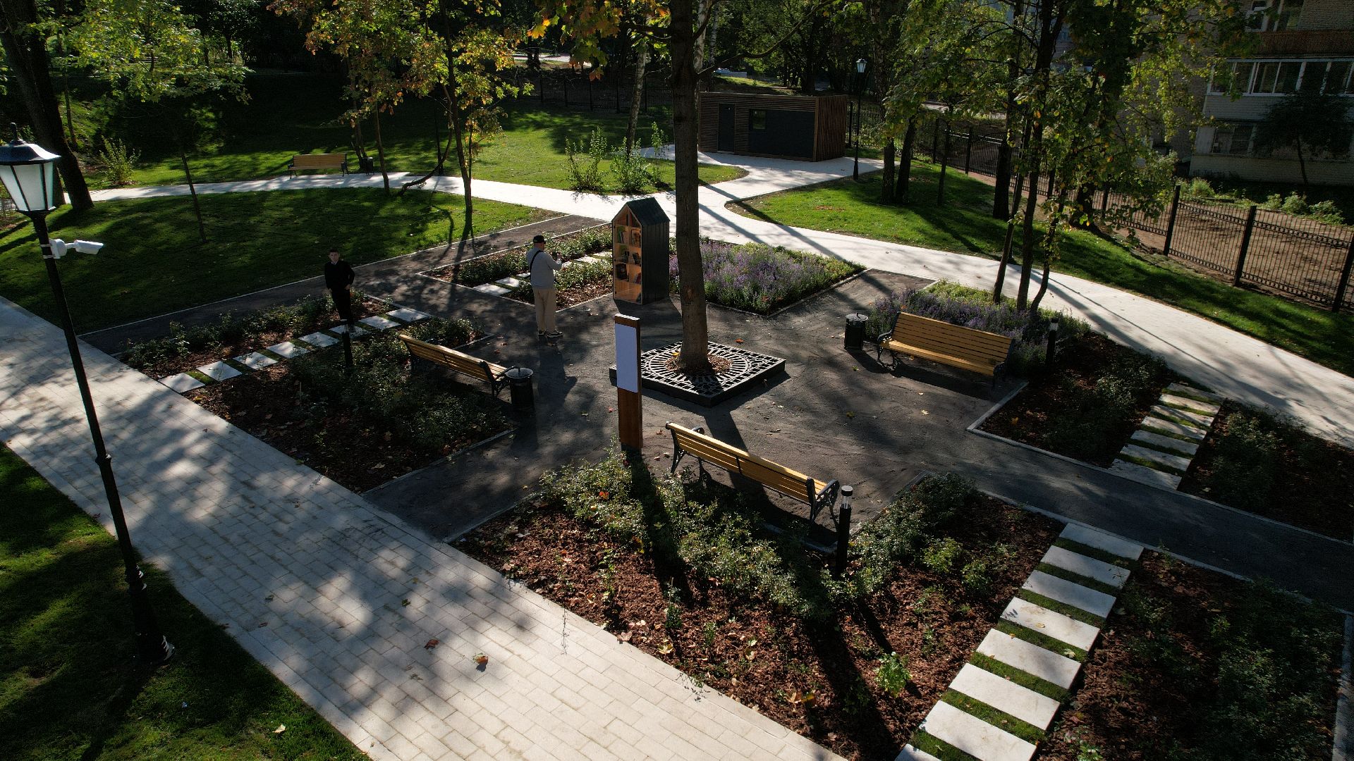 видео с коптера, усадьба лыткарино, новый сквер лыткарино,