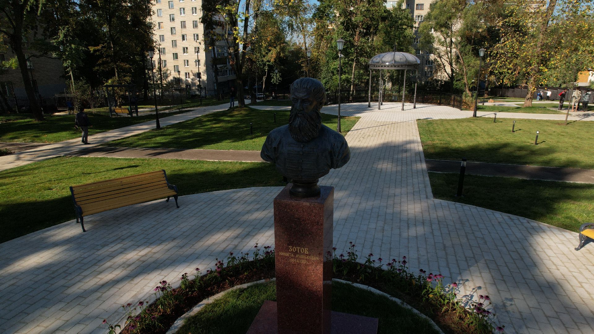 видео с коптера, усадьба лыткарино, новый сквер лыткарино,