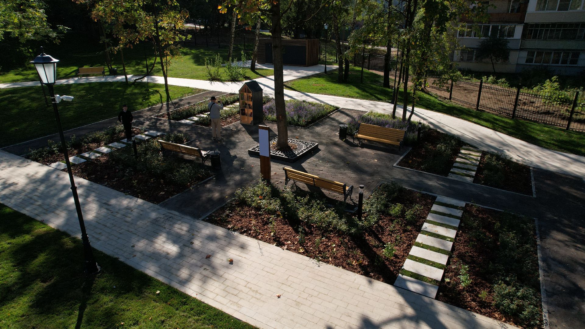 видео с коптера, усадьба лыткарино, новый сквер лыткарино,