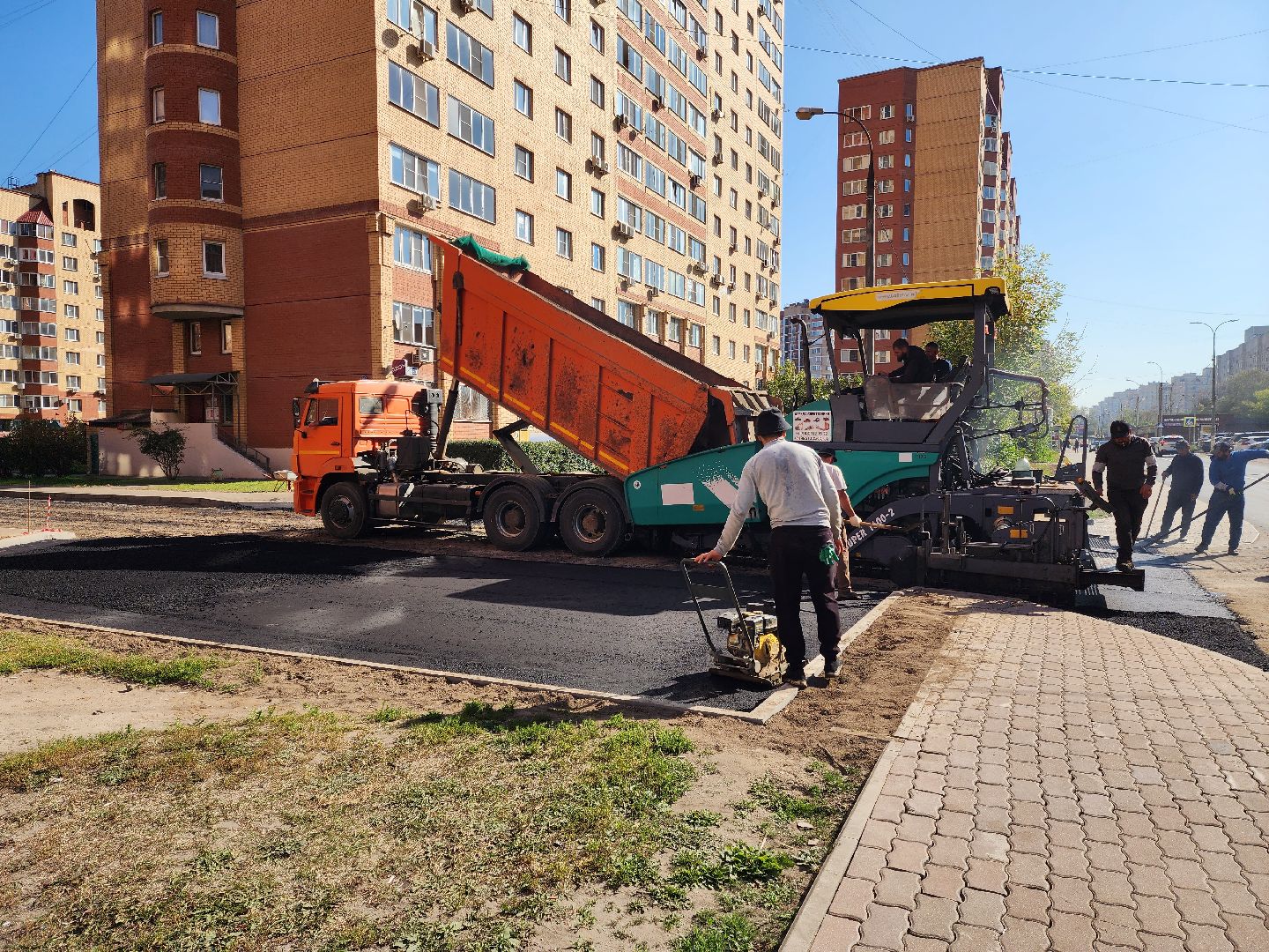 раменское, благоустройство, ремонт дорожного покрытия во дворах, дергаевская 30-32,