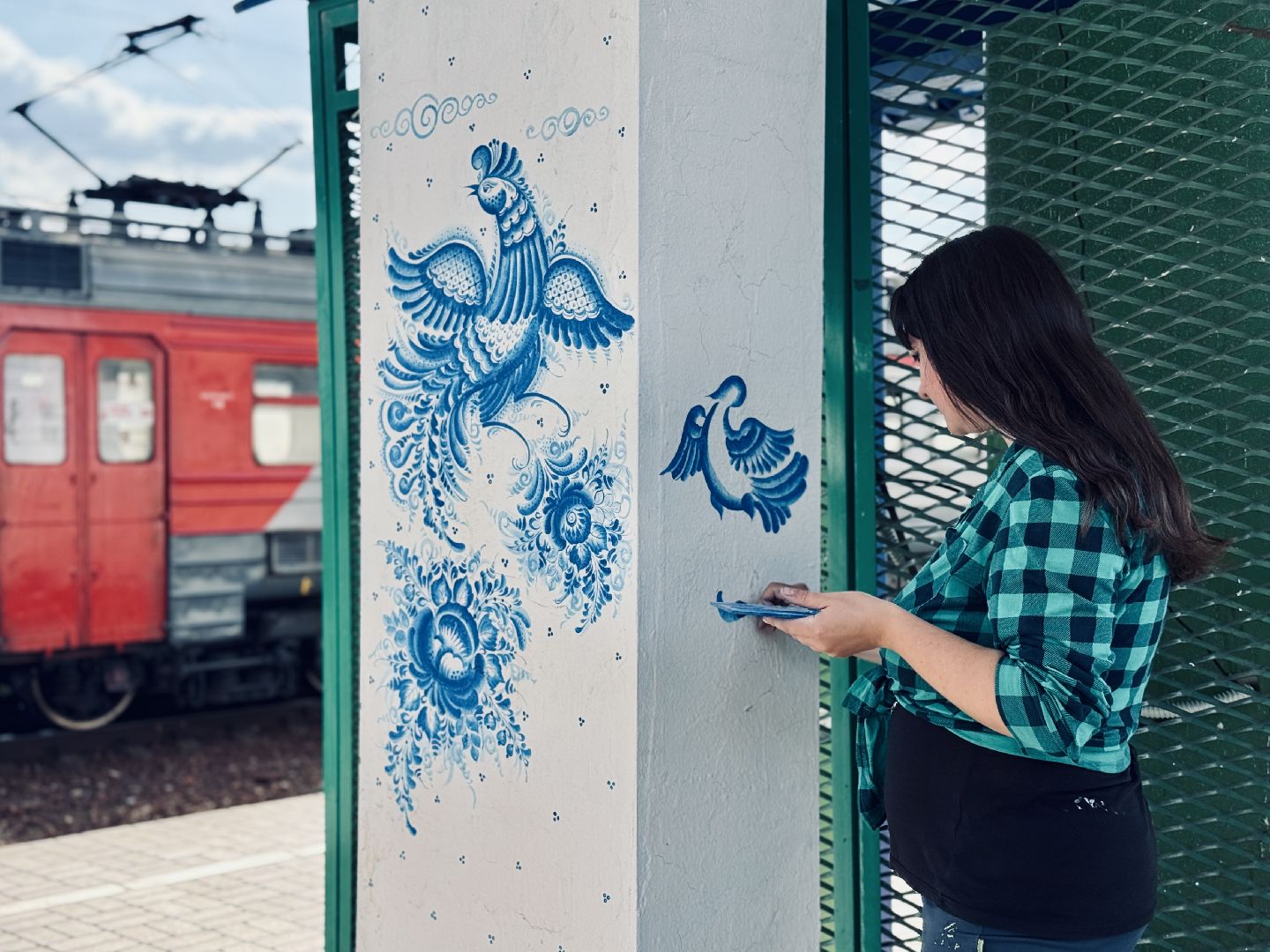 раменское, гжель, благоустройство, арт объект, граффити, гжельская роспись, декоративно-прикладное искусство,художники гжели,