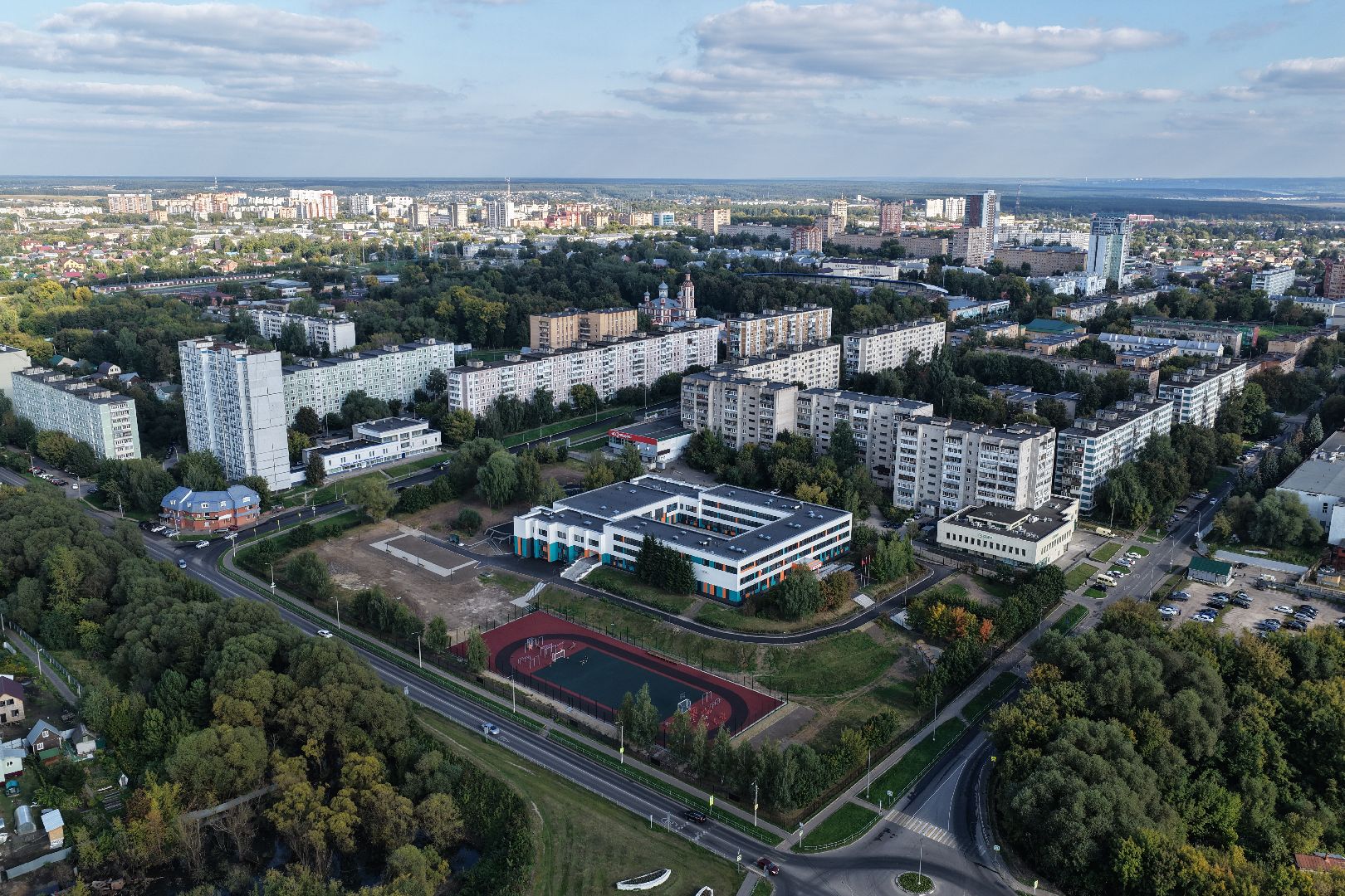 видео с коптера, школа 2 в серпухове, капремонт школы 2 в серпухове,