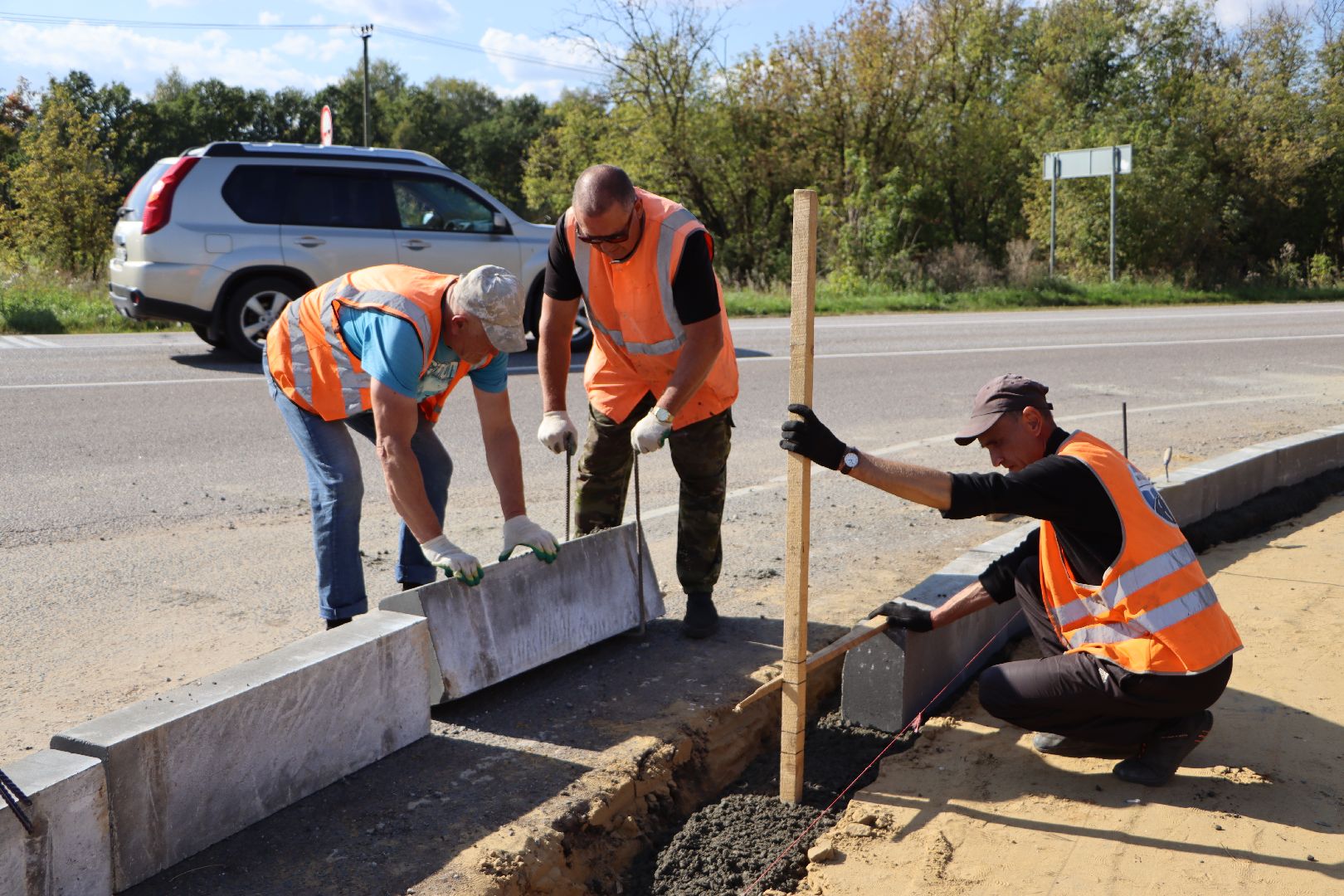 серебряные пруды, мосавтодор, строительство тротуара, коровино,