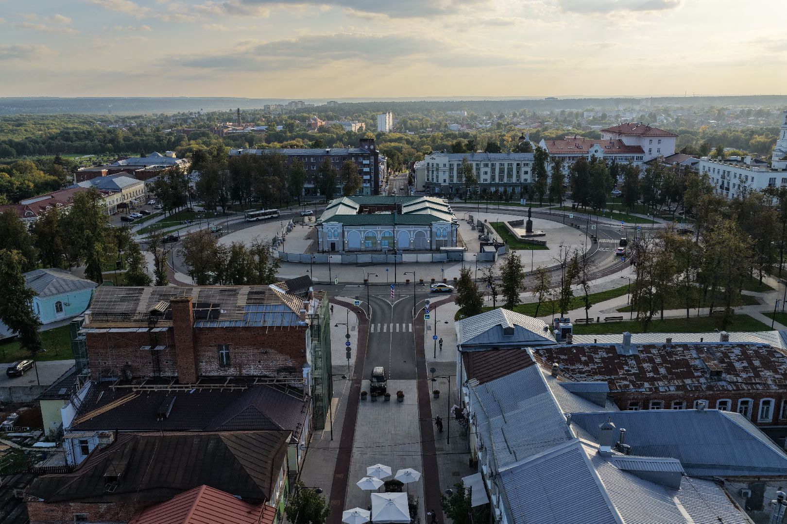 видео с коптера, благоустройство улиц в серпухове,