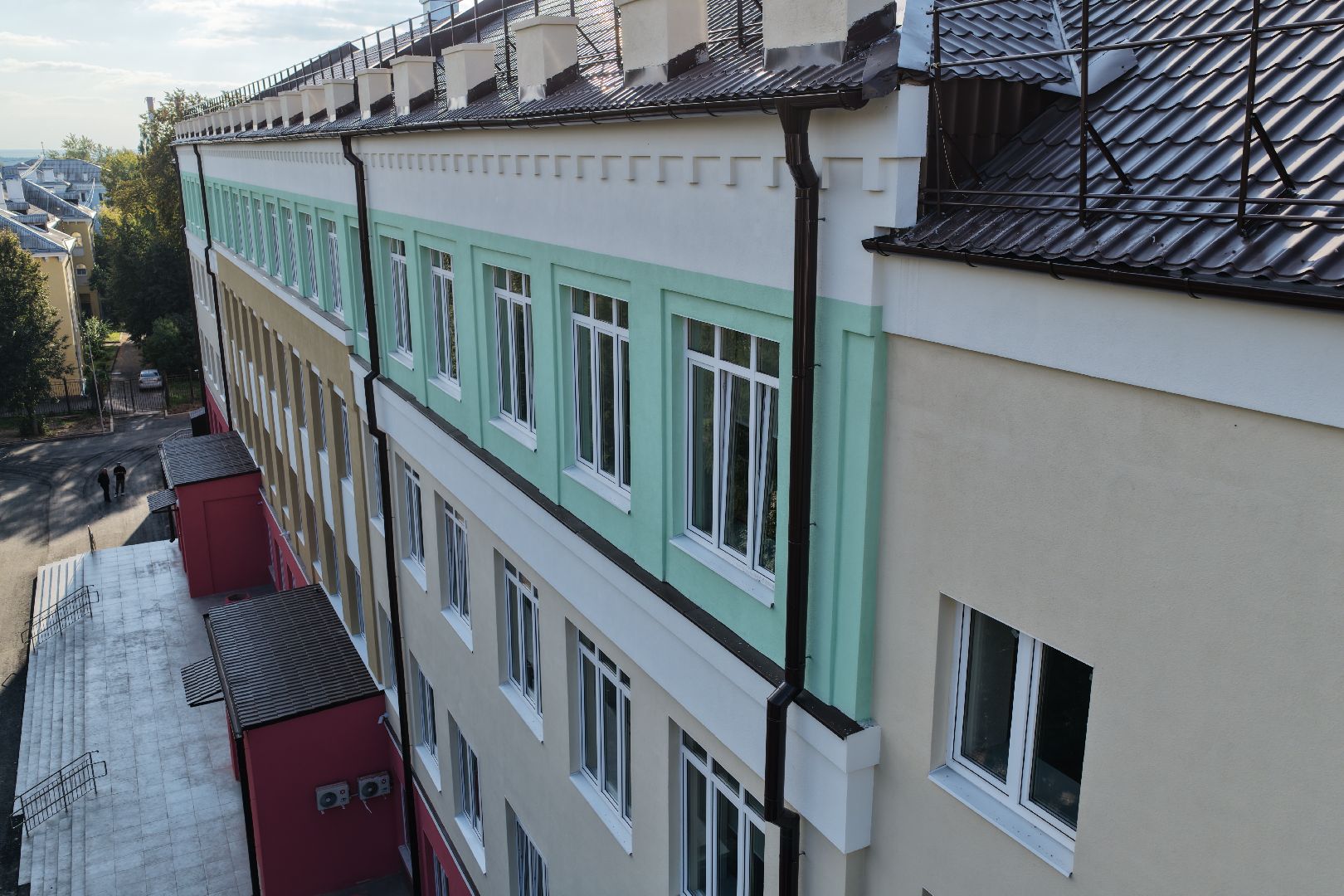 видео с коптера, школе 1 в серпухове,