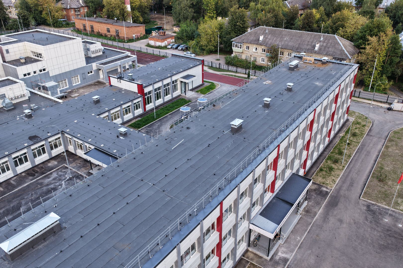 видео с коптера, школа 17 в серпухове,