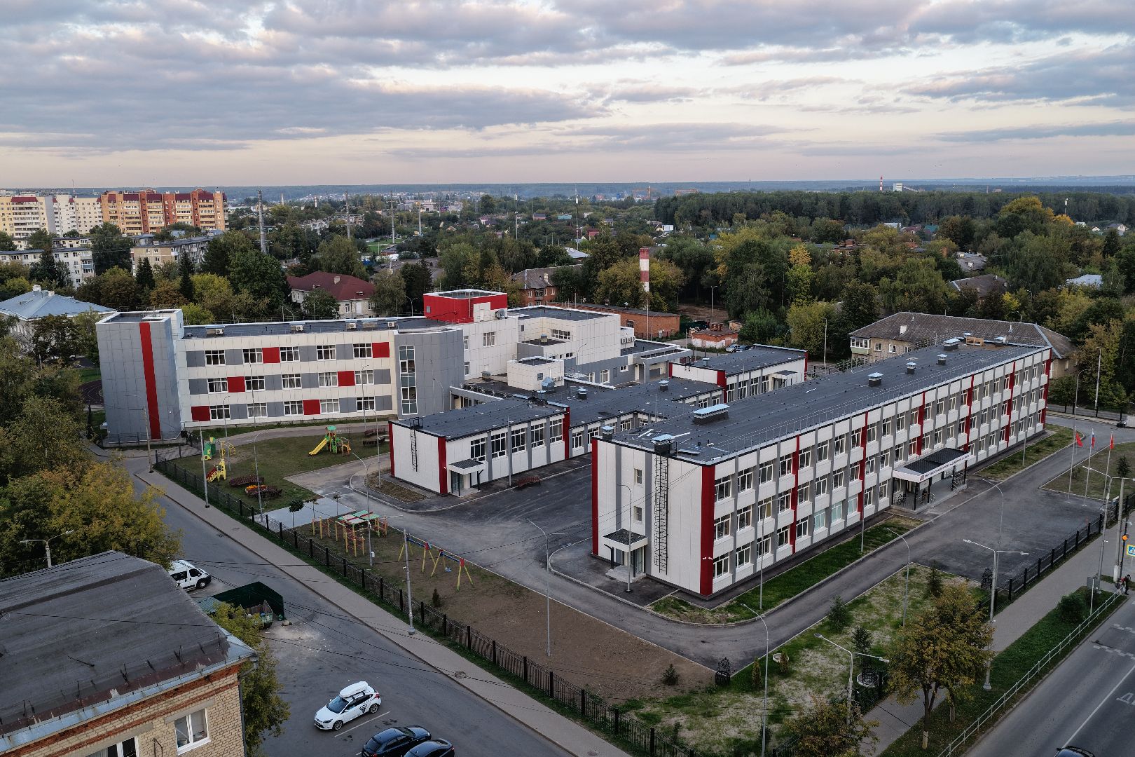 видео с коптера, школа 17 в серпухове,