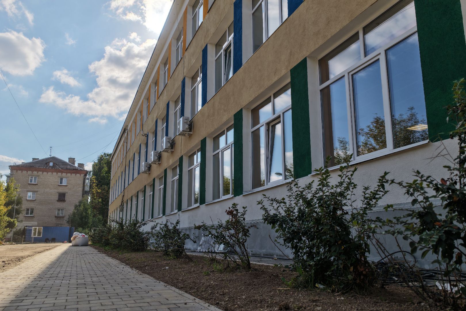 видео с коптера, школа 9 в серпухове,