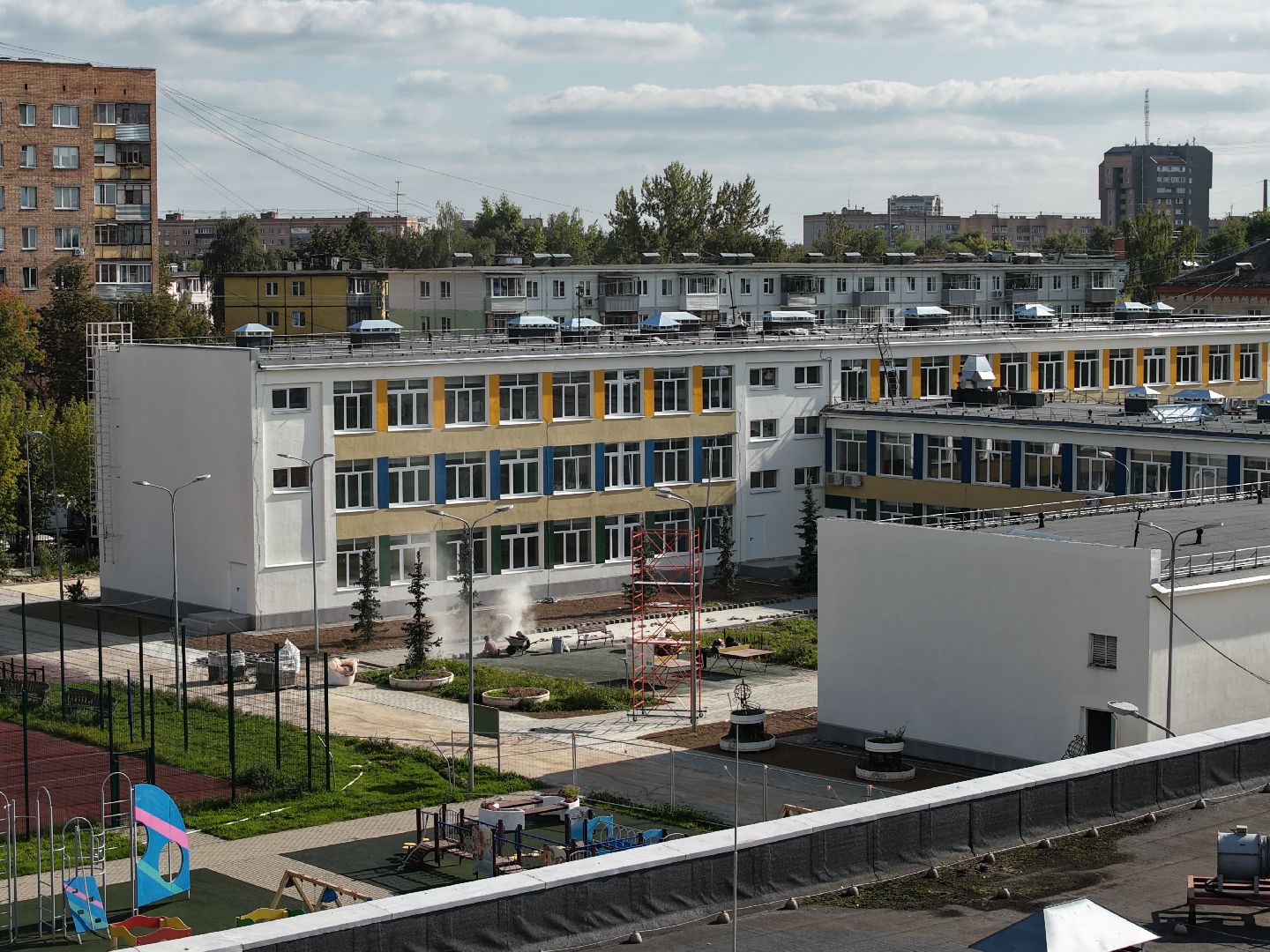 видео с коптера, школа 9 в серпухове,