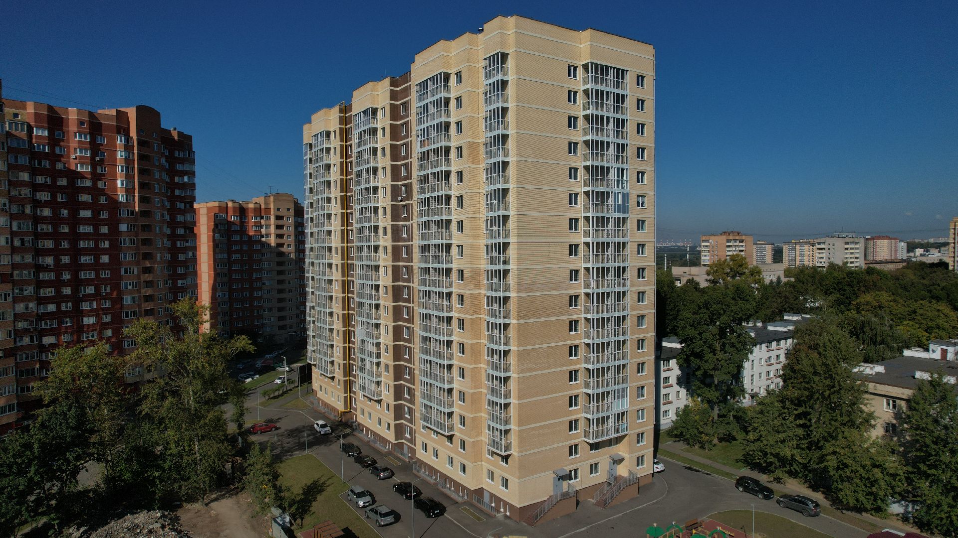 видео с коптера, новостройка в лыткарине,