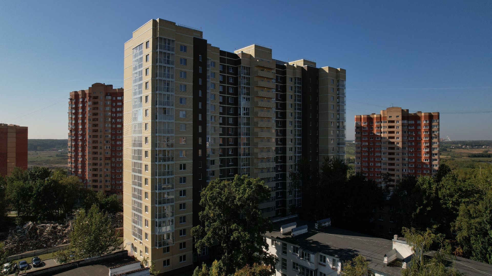 видео с коптера, новостройка в лыткарине,