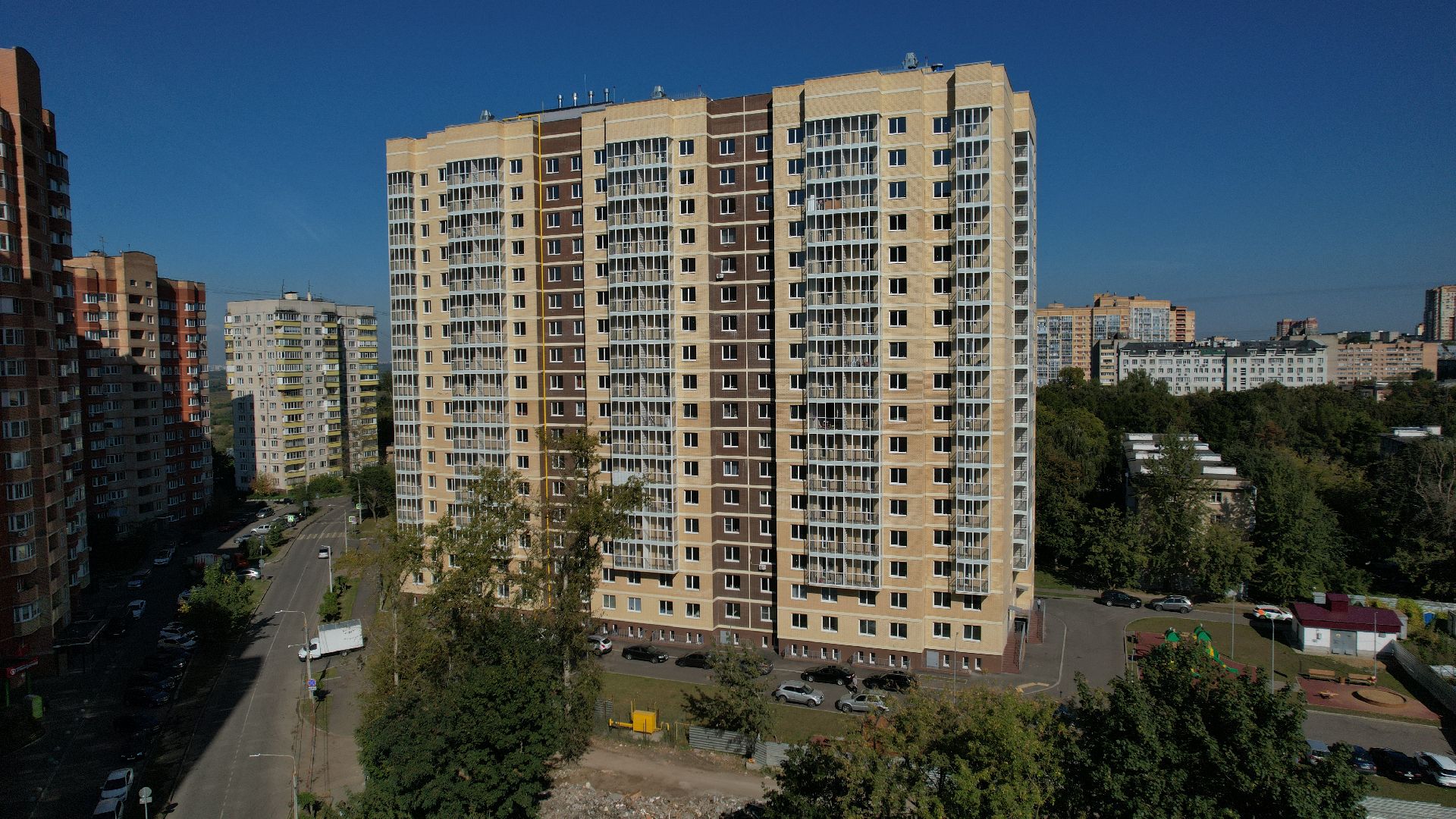 видео с коптера, новостройка в лыткарине,