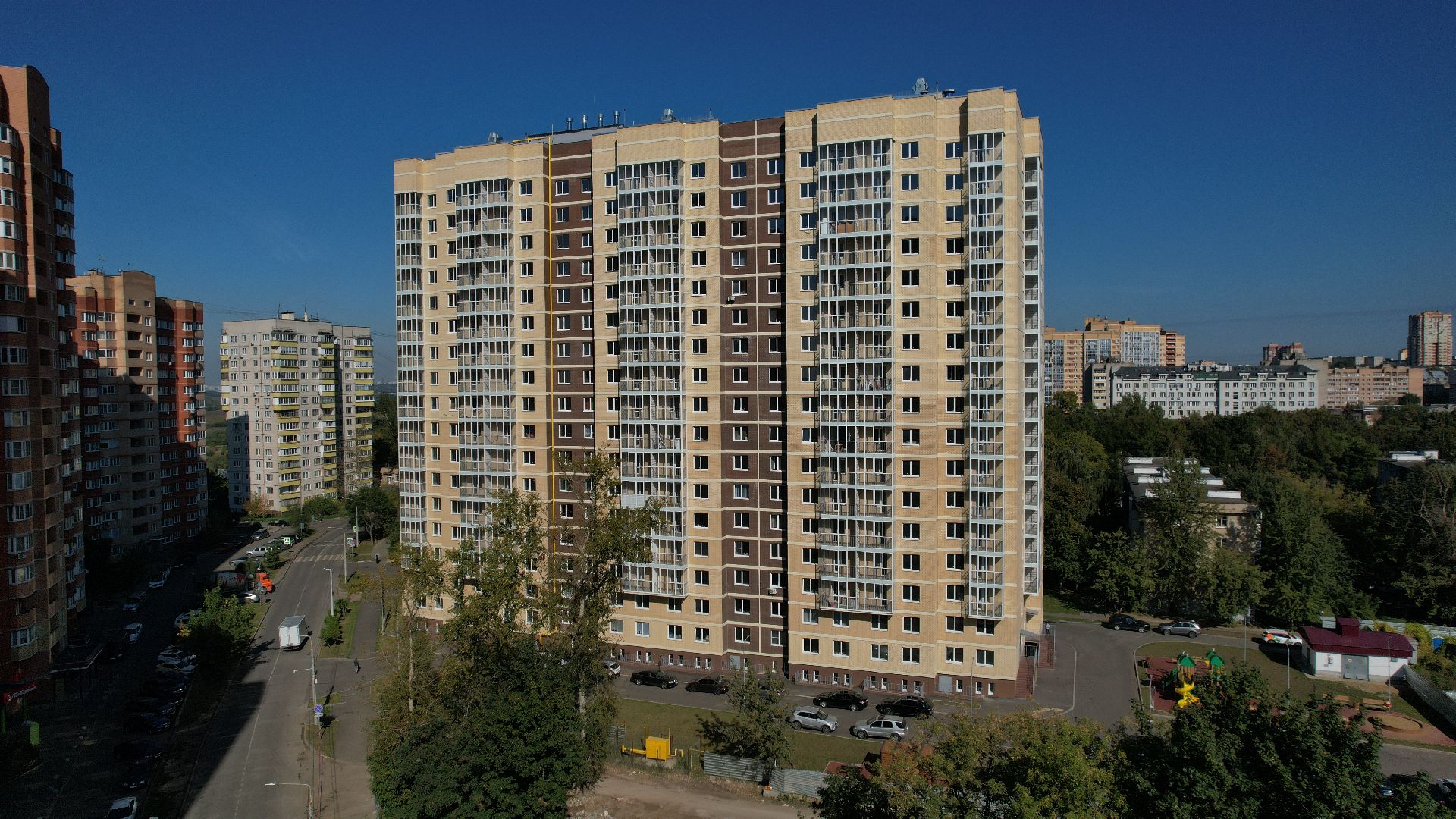 видео с коптера, новостройка в лыткарине,